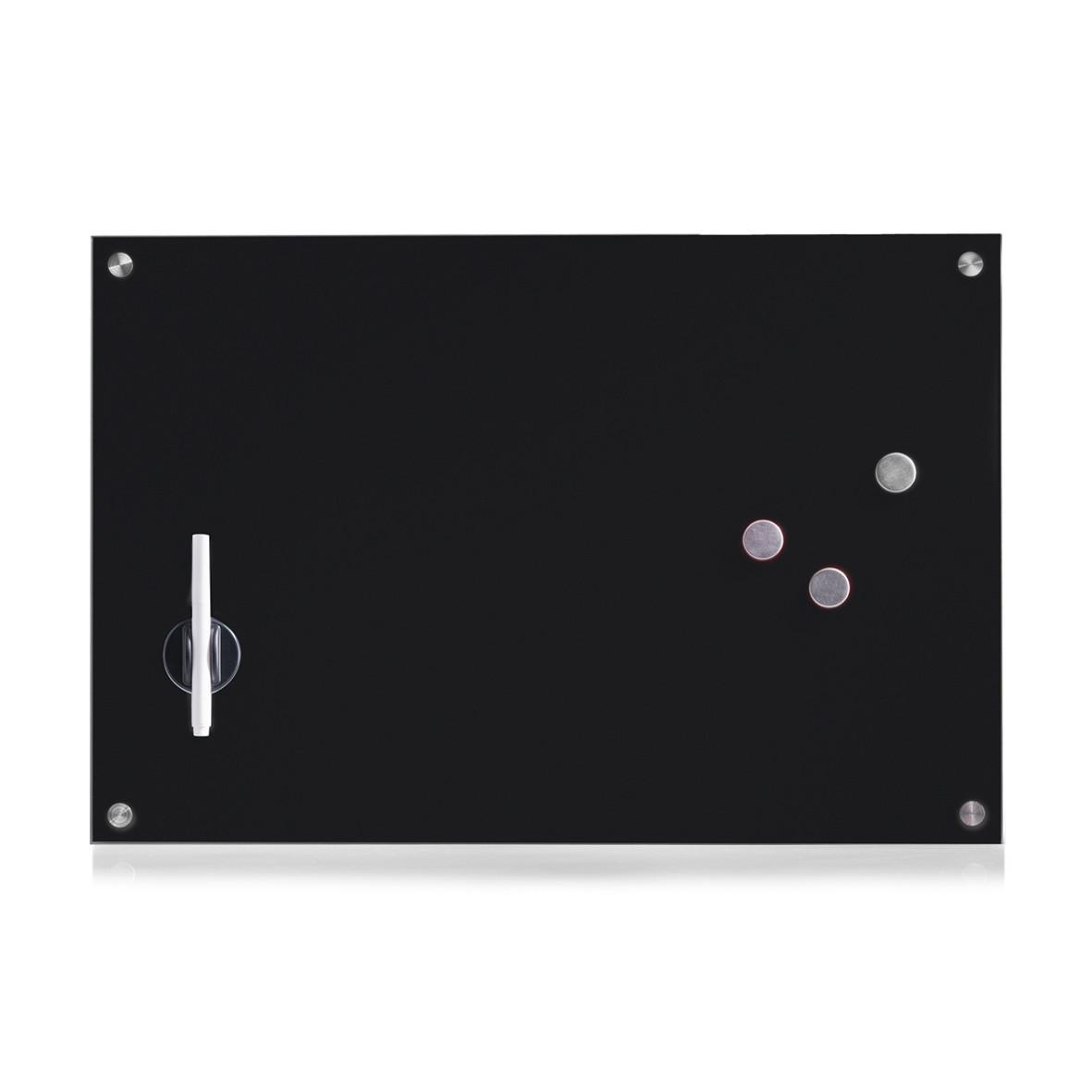 Memoboard Schwarz B: 60 Cm - Silberfarben/Schwarz, Basics, Glas/Metall (60/40/1,6cm) - Zeller Present