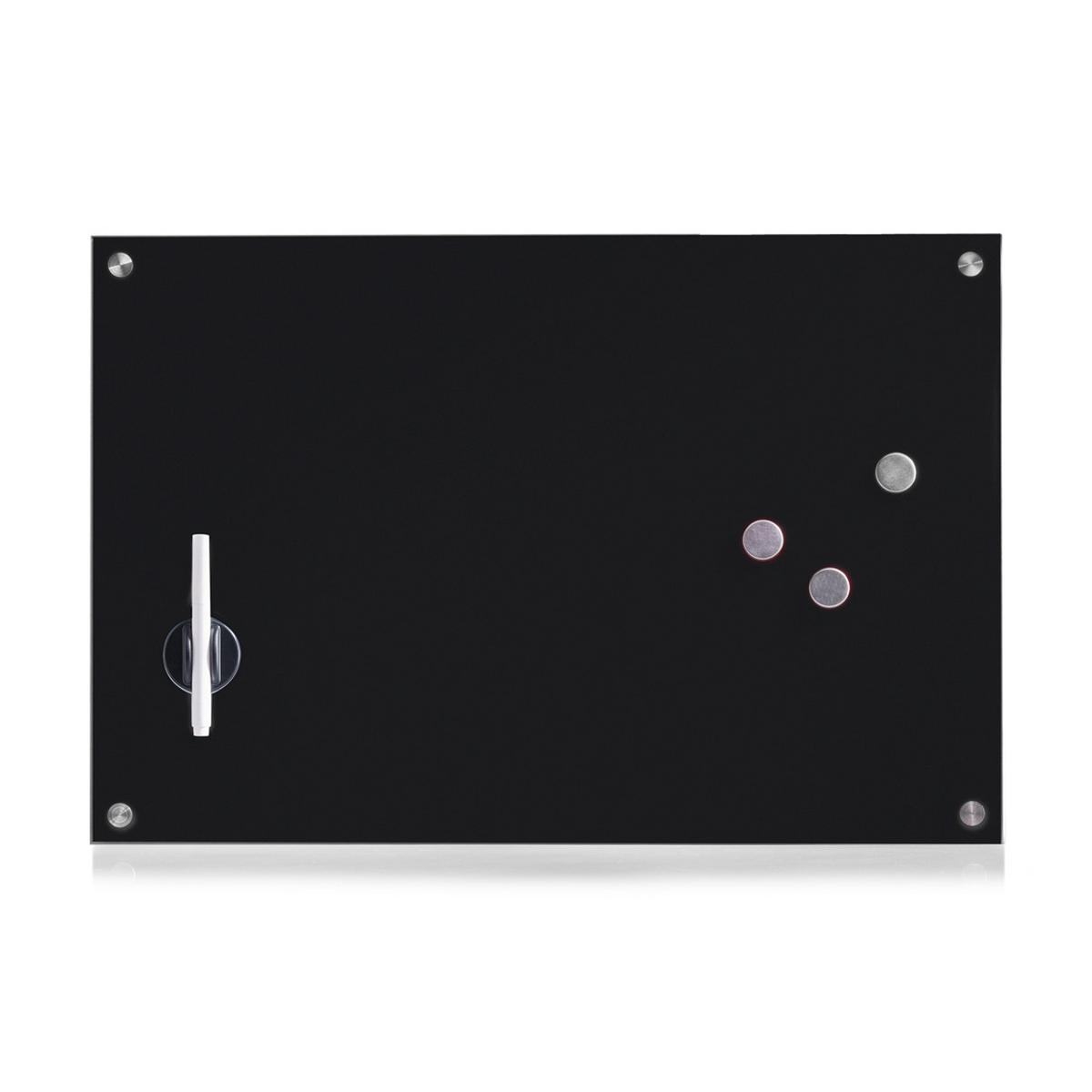 Memoboard Schwarz B: 60 Cm - Silberfarben/Schwarz, Basics, Glas/Metall (60/40/1,6cm) - Zeller Present