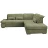 Ecksofa mit Schlaffunktion Dalida Grün Chenille - Chromfarben/Grün, Design, Textil (280/254cm) - Livetastic