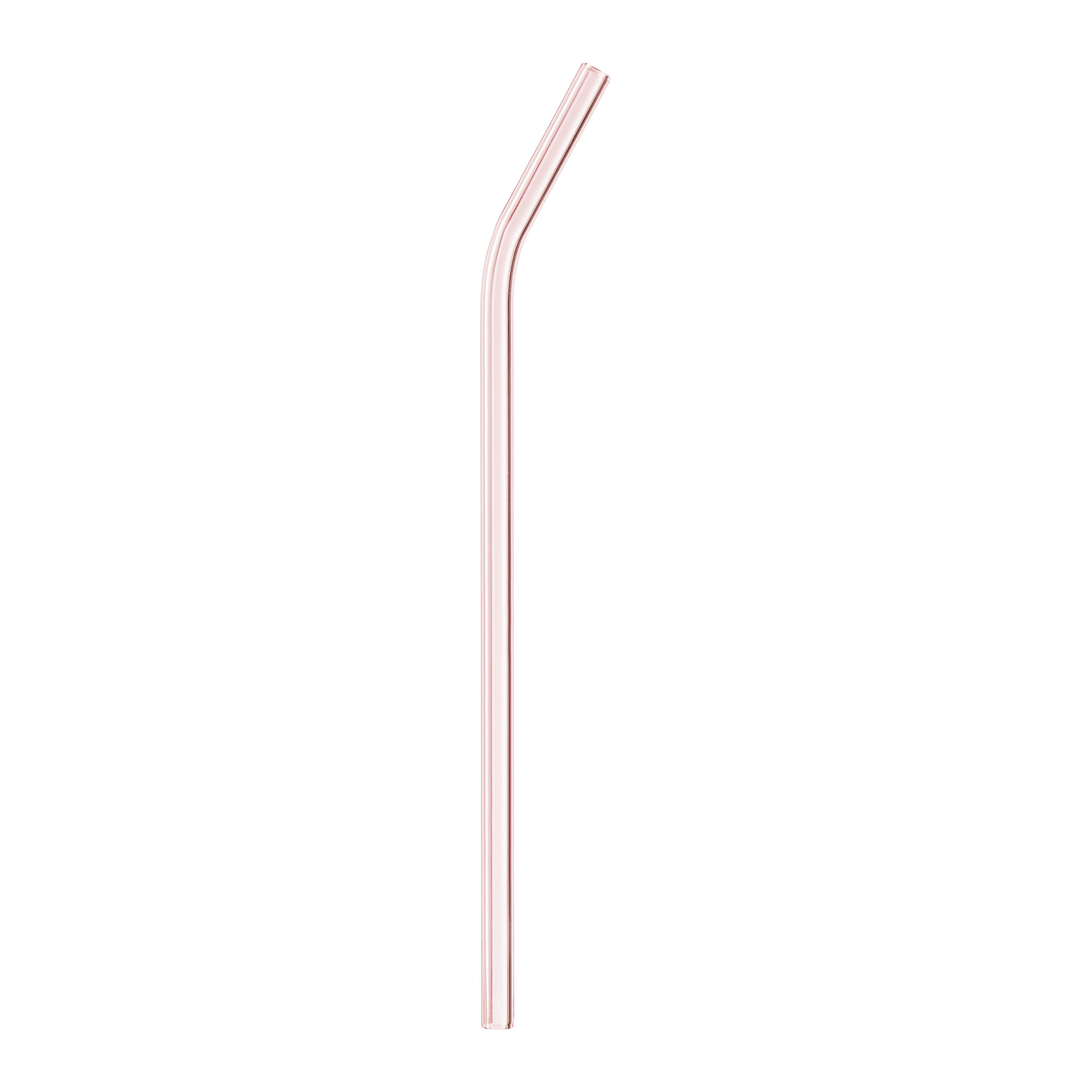 SLAMKA NA PITIE JESSY - priehľadné/pink, sklo (23cm) - Premium Living