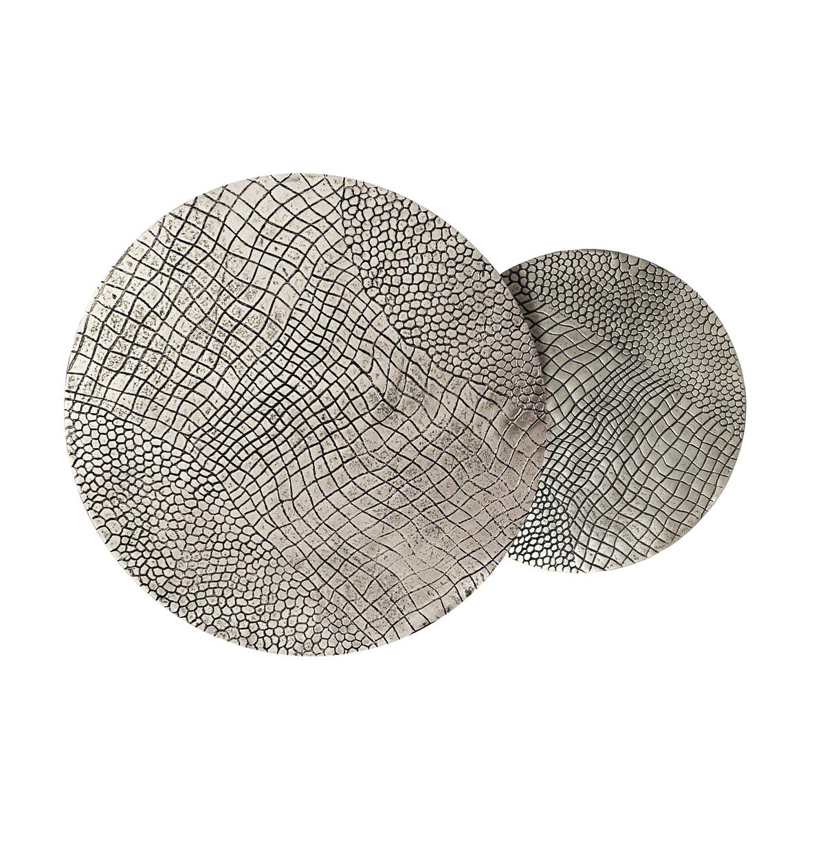 Beistelltischset 2-teilig Aluminium lackiert - Silberfarben/Schwarz, Design, Metall (60/45/60cm) - Livetastic
