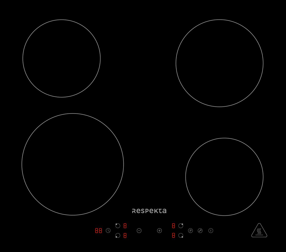 Herdset Schwarz B: 59,5 Cm - Schwarz, Basics, Glas/Metall (59,5/65,3/52,1cm) - Respekta