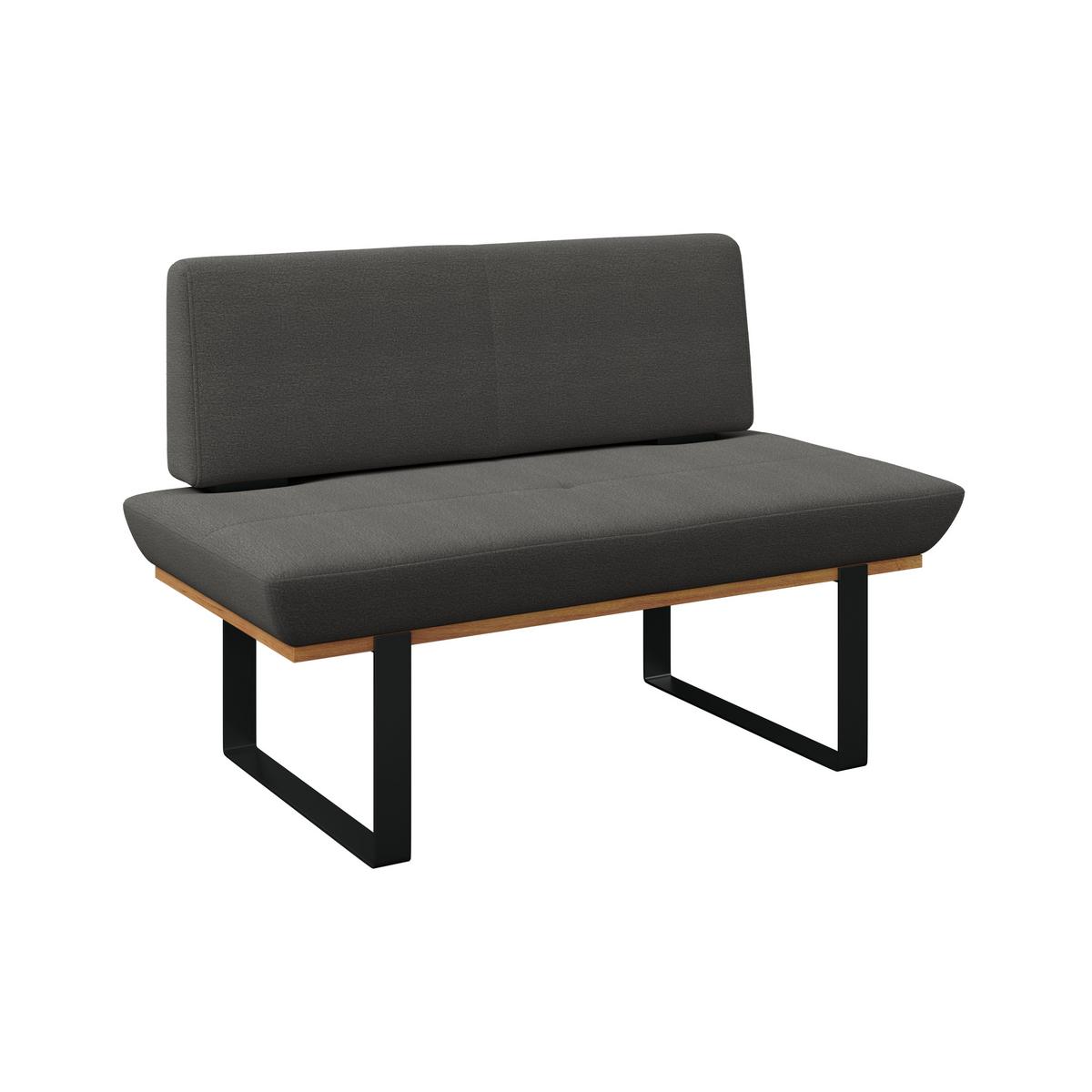Sitzbank Tristan Webstoff schwarz, B: 130cm - Schwarz, MODERN, Holz/Textil (130/48/90cm) - James Wood