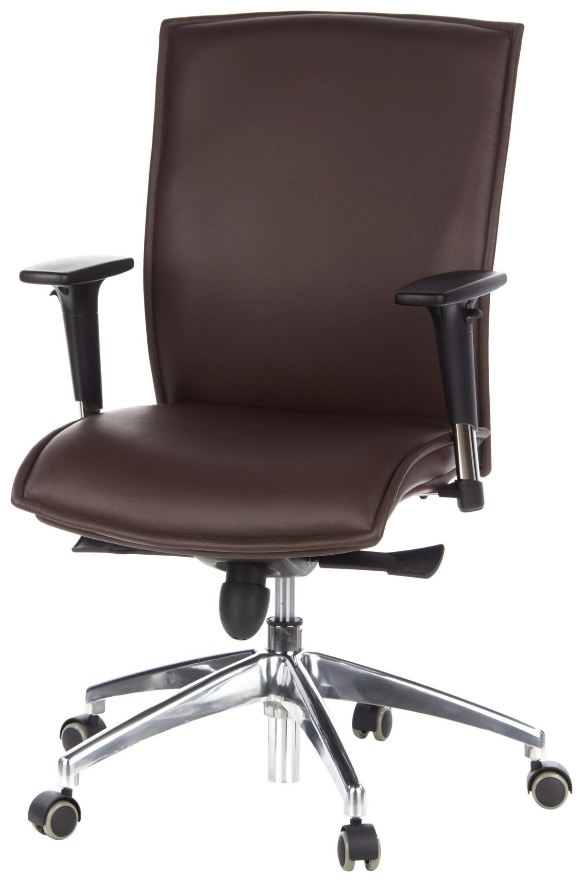 Drehstuhl Murano 10 Dunkelbraun - Dunkelbraun/Schwarz, MODERN, Leder/Kunststoff (59/117/51cm) - MID.YOU