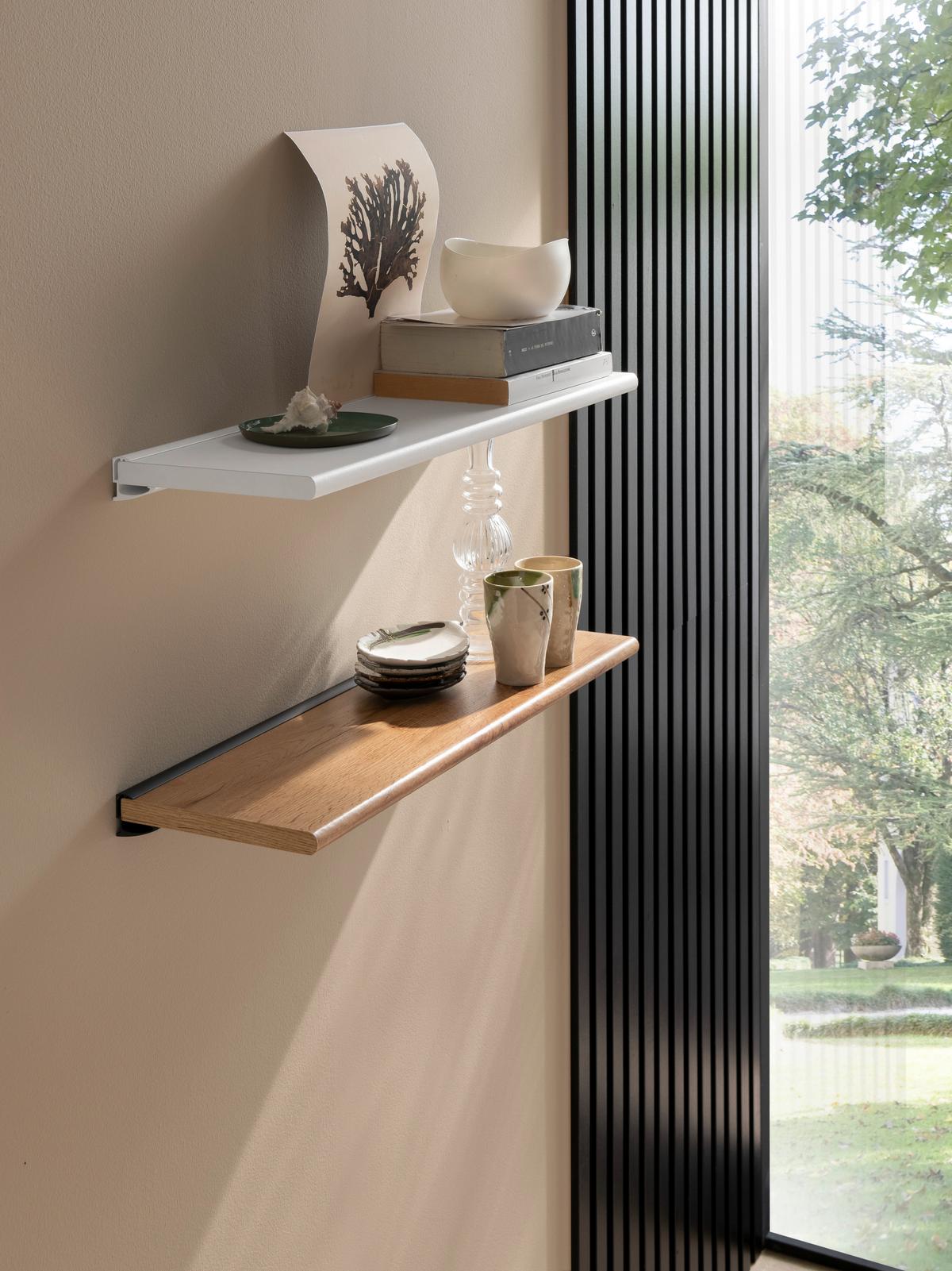 Fachbodenhalter Aluminia18 Schwarz B: 60 cm - Braun, Trend, Metall (60/4/3,6cm)