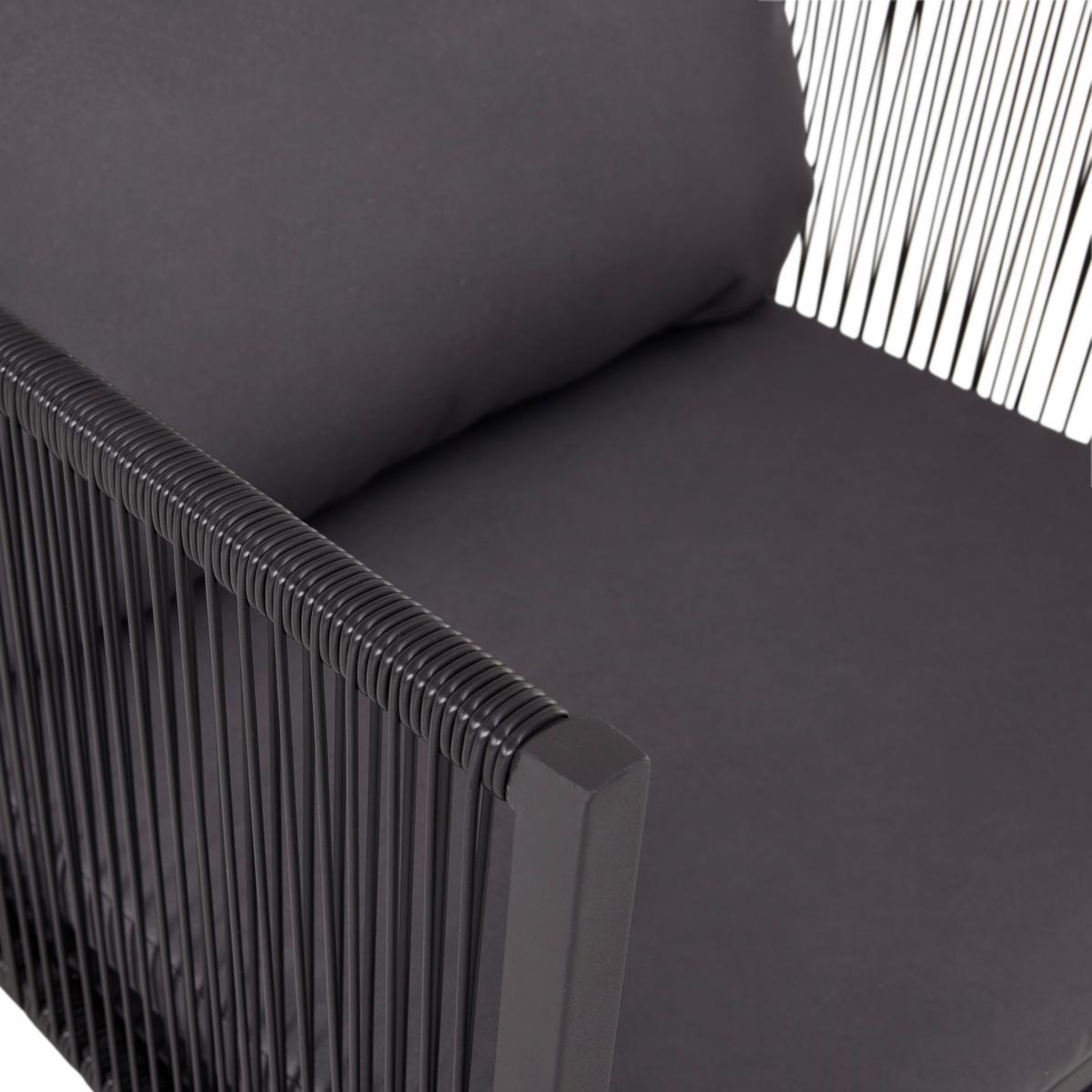 Záhradní souprava STELA - šedá/černá, Moderní, kov/textil - Bessagi Garden