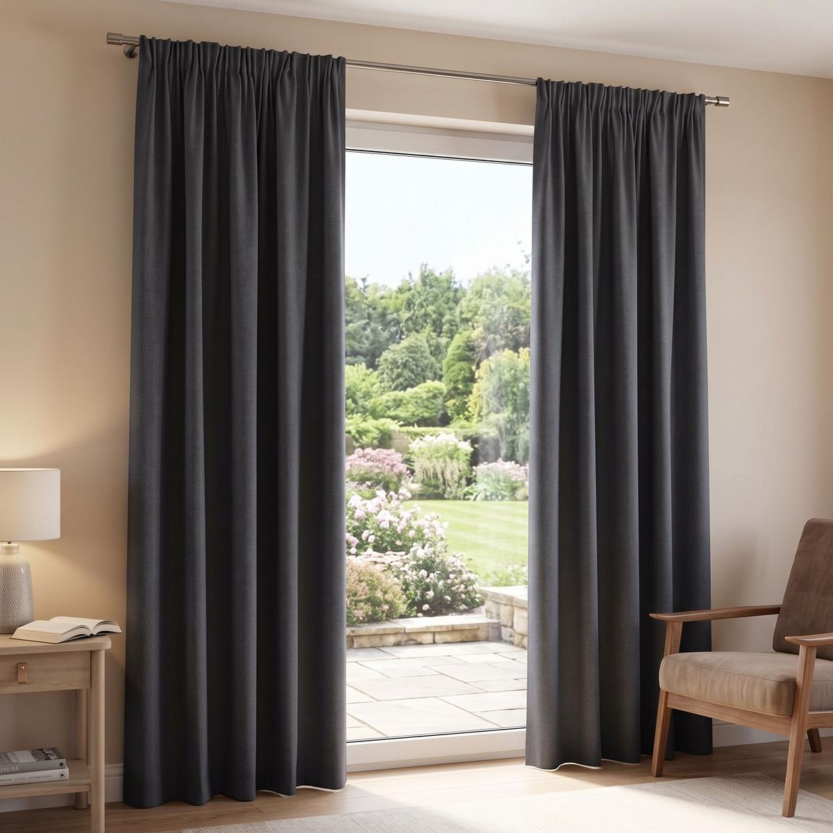 WÄRMESCHUTZVORHANG Grau B: 135 cm - Grau, KONVENTIONELL, Textil (135/245cm)