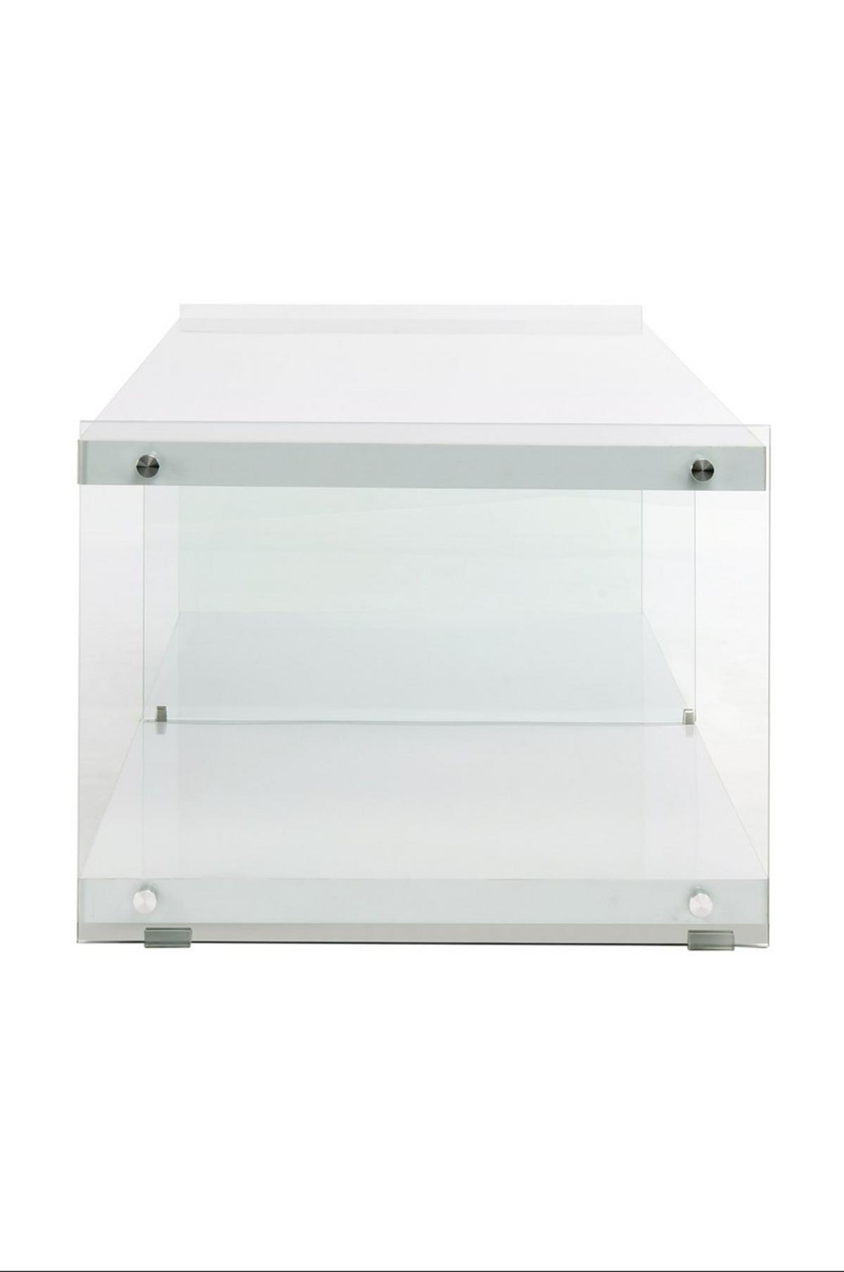 Beistelltisch Elementary Weiß L: 120 Cm - Weiß, Design, Glas/Holz (120/45/60cm) - Kayoom