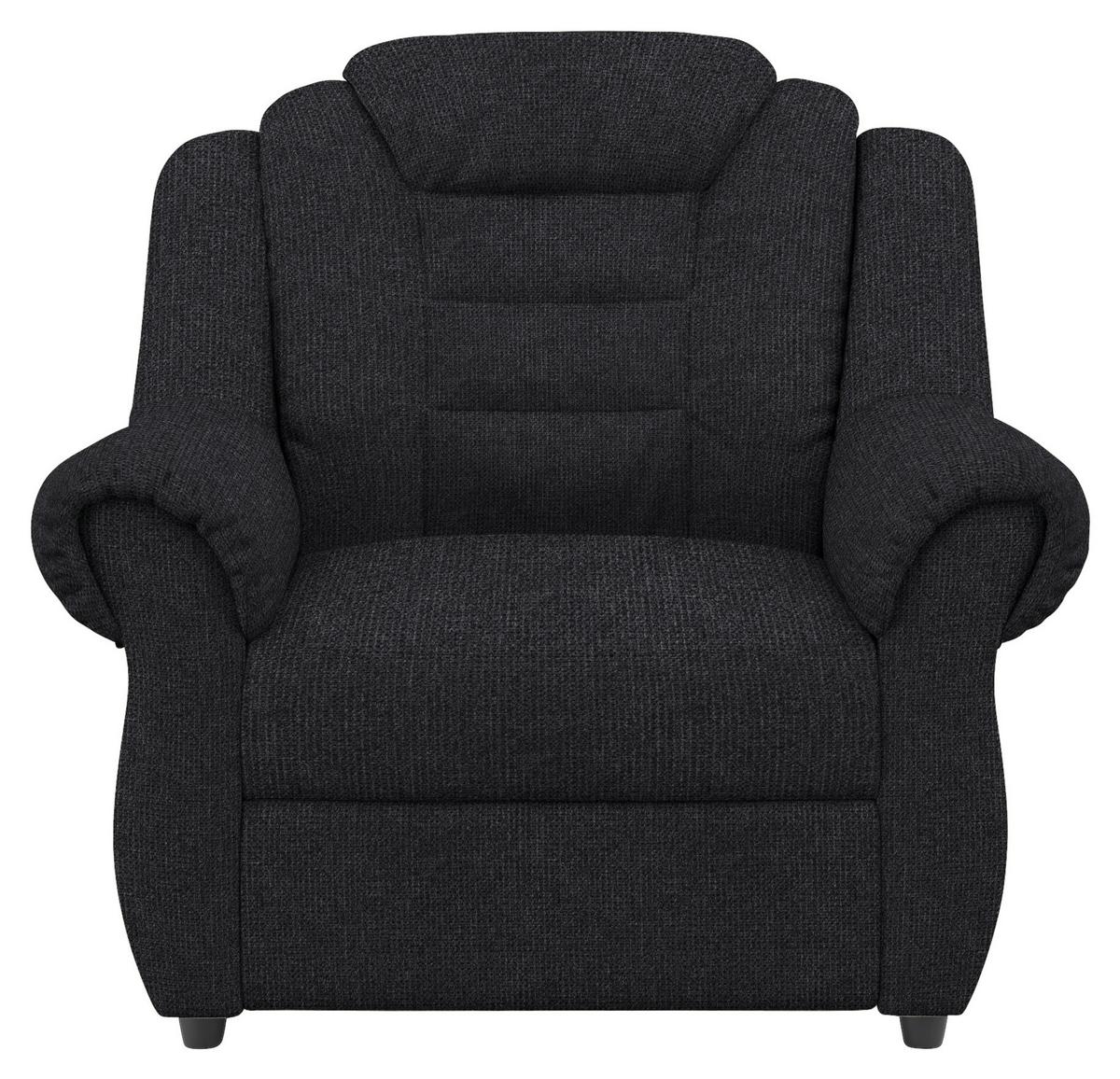 Polstersessel Boston Schwarz Chenille - Schwarz, KONVENTIONELL, Textil (104/102/101cm) - Livetastic