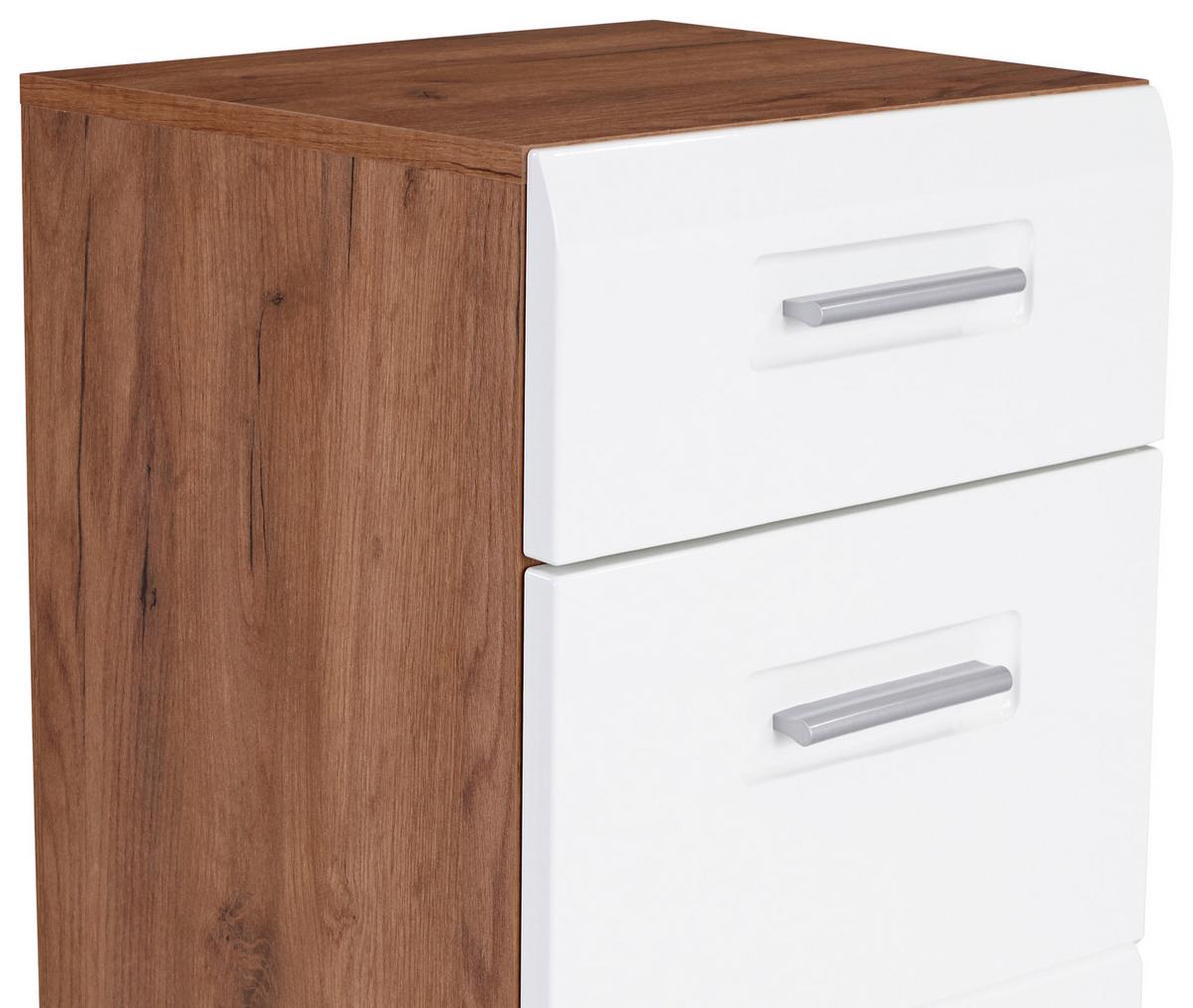 Komód Avensis New - tölgyfa színű/fehér, Konventionell, faalapú anyag (45/85,4/37cm) - Luca Bessoni