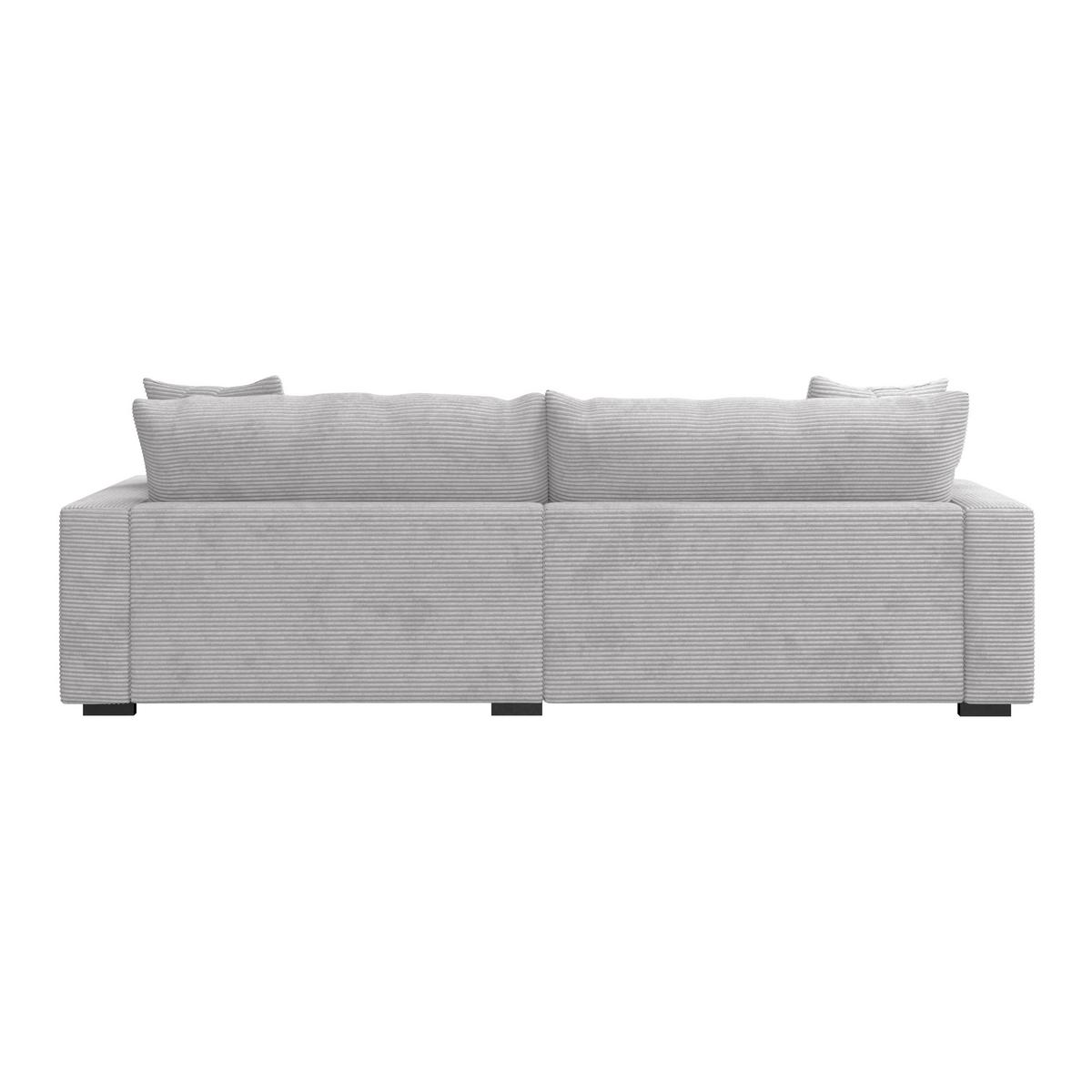 Ecksofa Pelle m. Kissen taupe Cord 265x180cm - Taupe/Schwarz, MODERN, Textil (265/180cm)