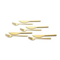 Pizzabesteck 8-teilig Edelstahl für 4 Personen - Goldfarben, Basics, Metall - Echtwerk