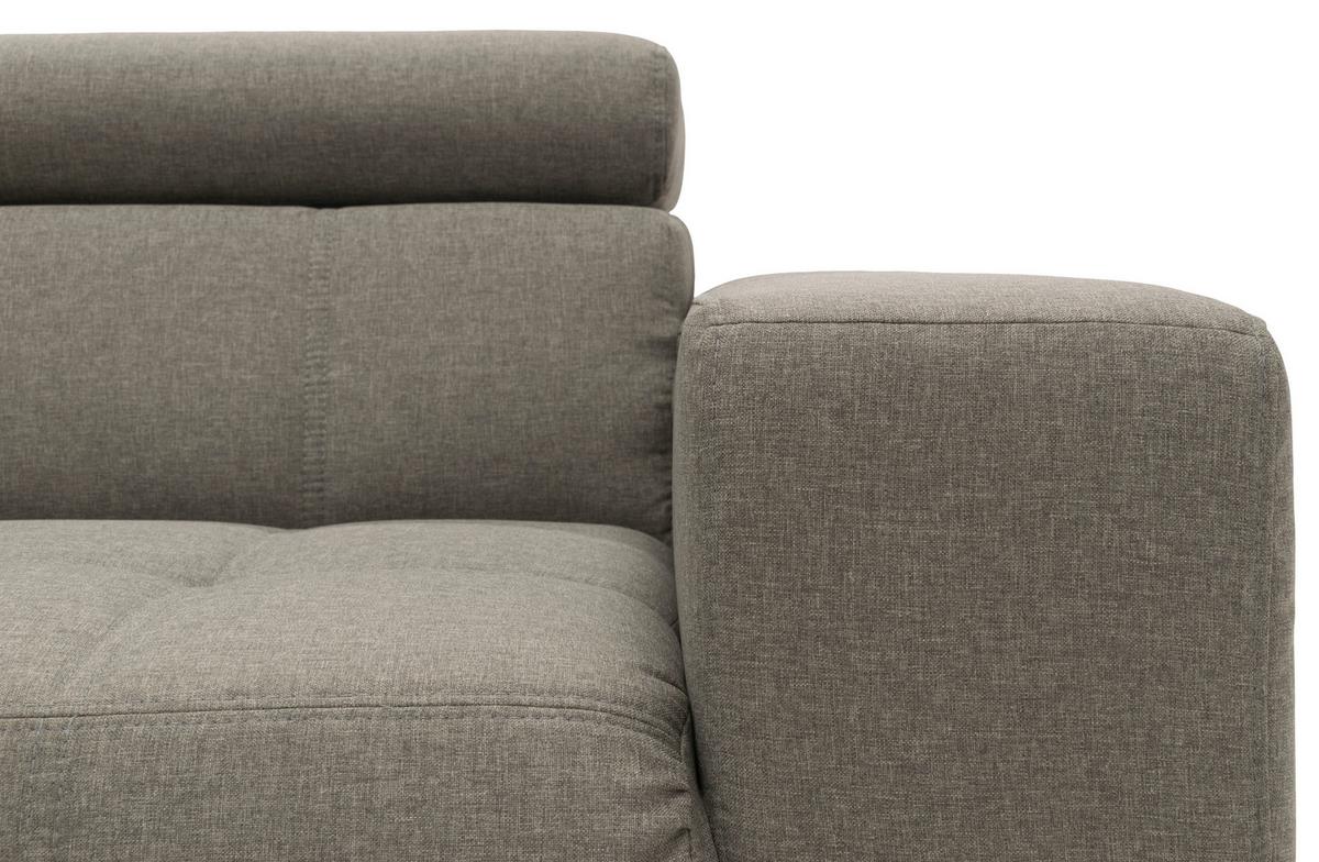 Ecksofa Cunelli Silberfarben Webstoff - Silberfarben/Schwarz, Design, Textil (175/292cm) - MID.YOU