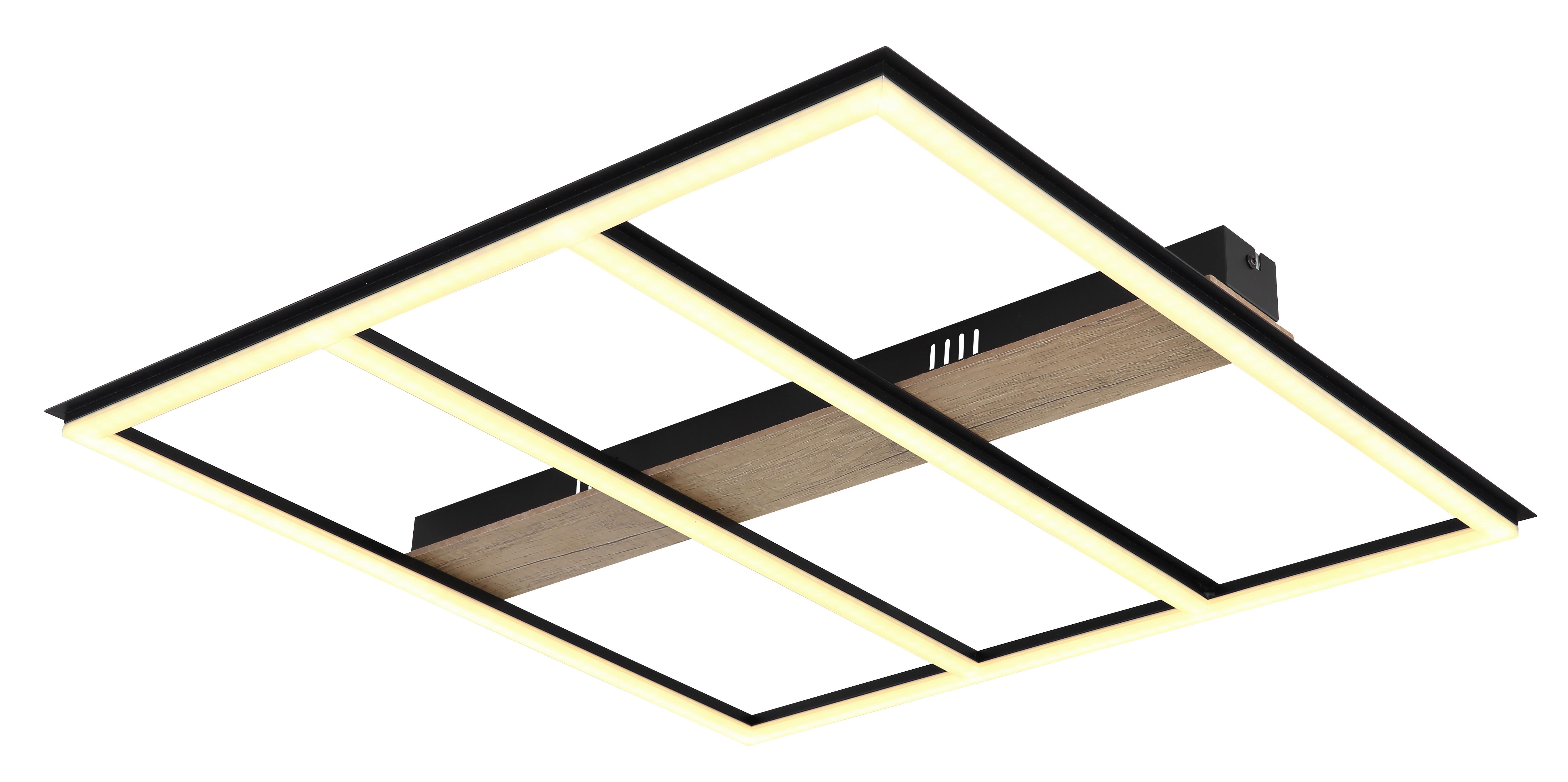 LED-Deckenleuchte 67291-48 - Dunkelbraun/Opal, Natur, Holzwerkstoff/Kunststoff (60/60/5,5cm) - Globo