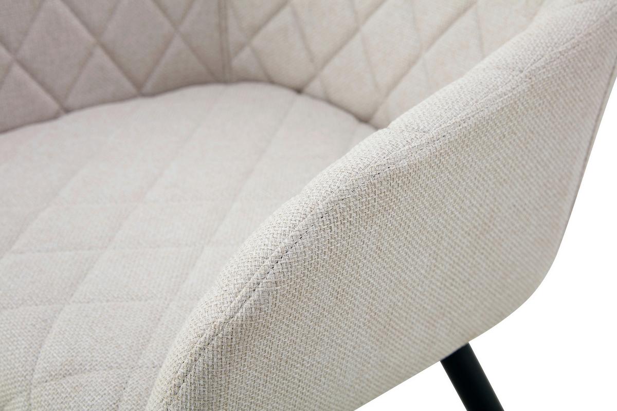 Stuhl-Set Lea Creme 56 cm - Creme/Schwarz, MODERN, Textil/Metall (56/83/60cm) - MID.YOU