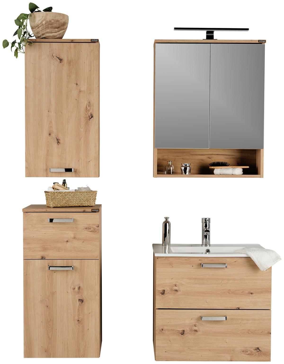 Badezimmer Fresh Eiche Dekor B: 101 Cm - Eiche Artisan/Weiß, KONVENTIONELL, Holzwerkstoff (101/154/47cm) - Ondega