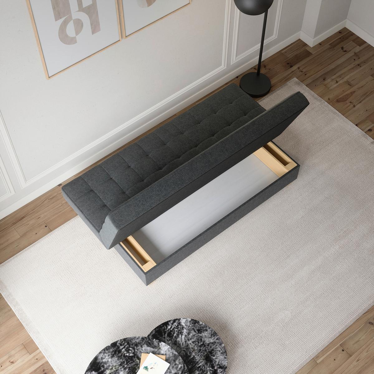 Schlafsofa Miko Grau B: 192 cm - Grau, Design, Textil (192/92/95cm) - MID.YOU