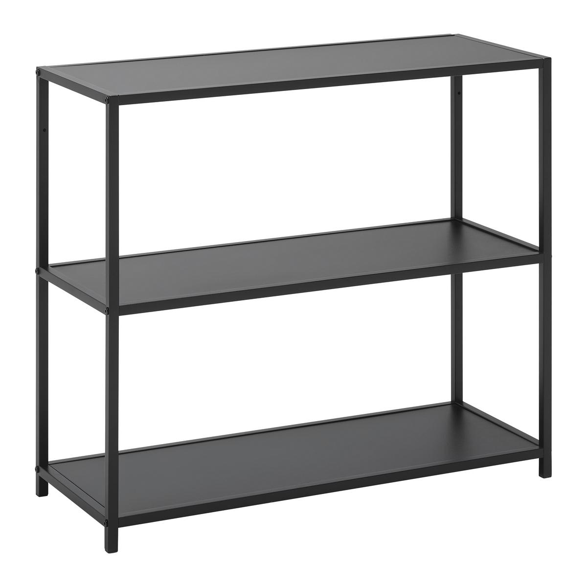 REGÁL BASTIAN II *CENOVÝ TRHÁK* - čierna, Modern, kov/kompozitné drevo (77/68/30cm) - Based