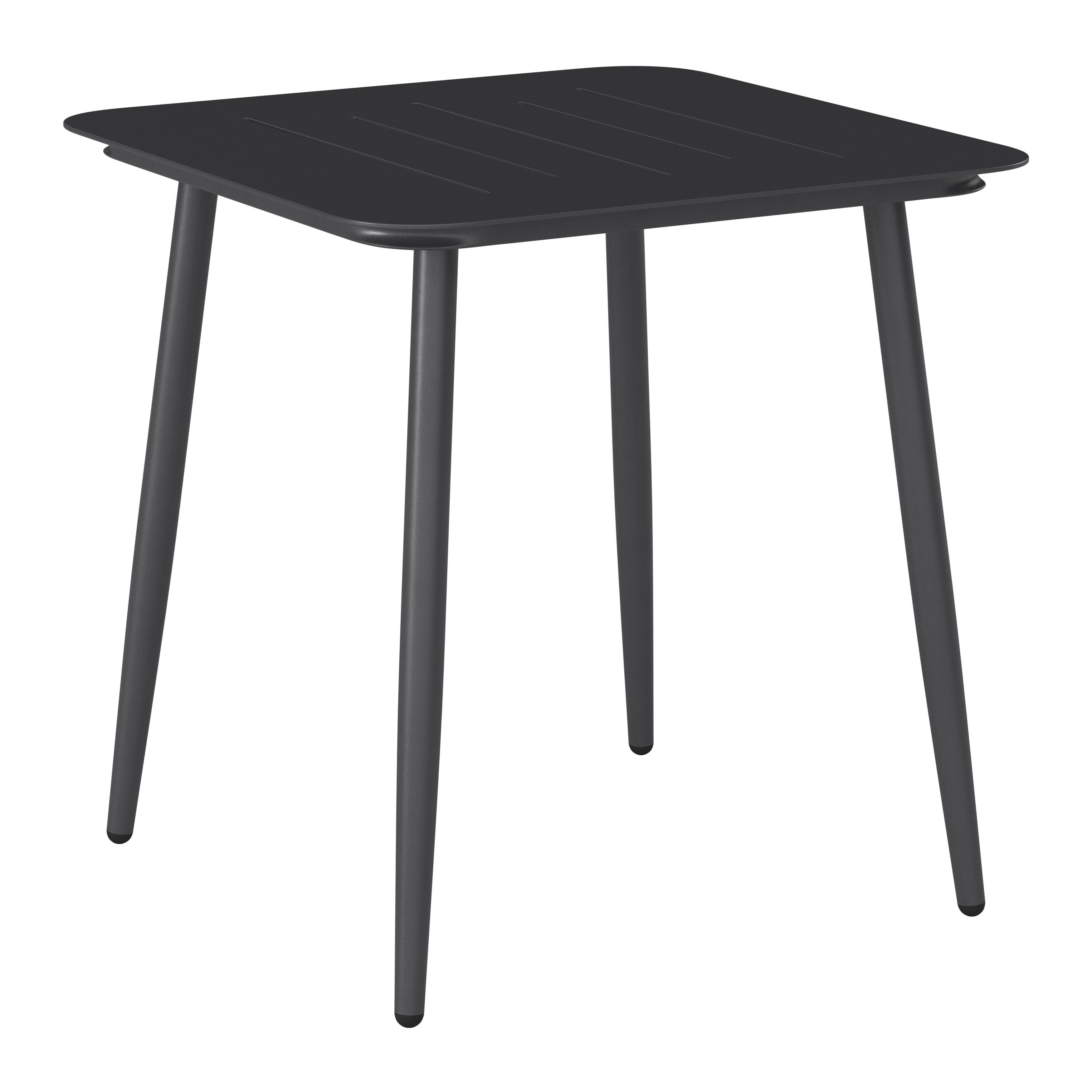 Gartentisch Titan Metall L 74,5 Cm - Anthrazit, MODERN, Metall (74,5/72/74,5cm) - Luca Bessoni