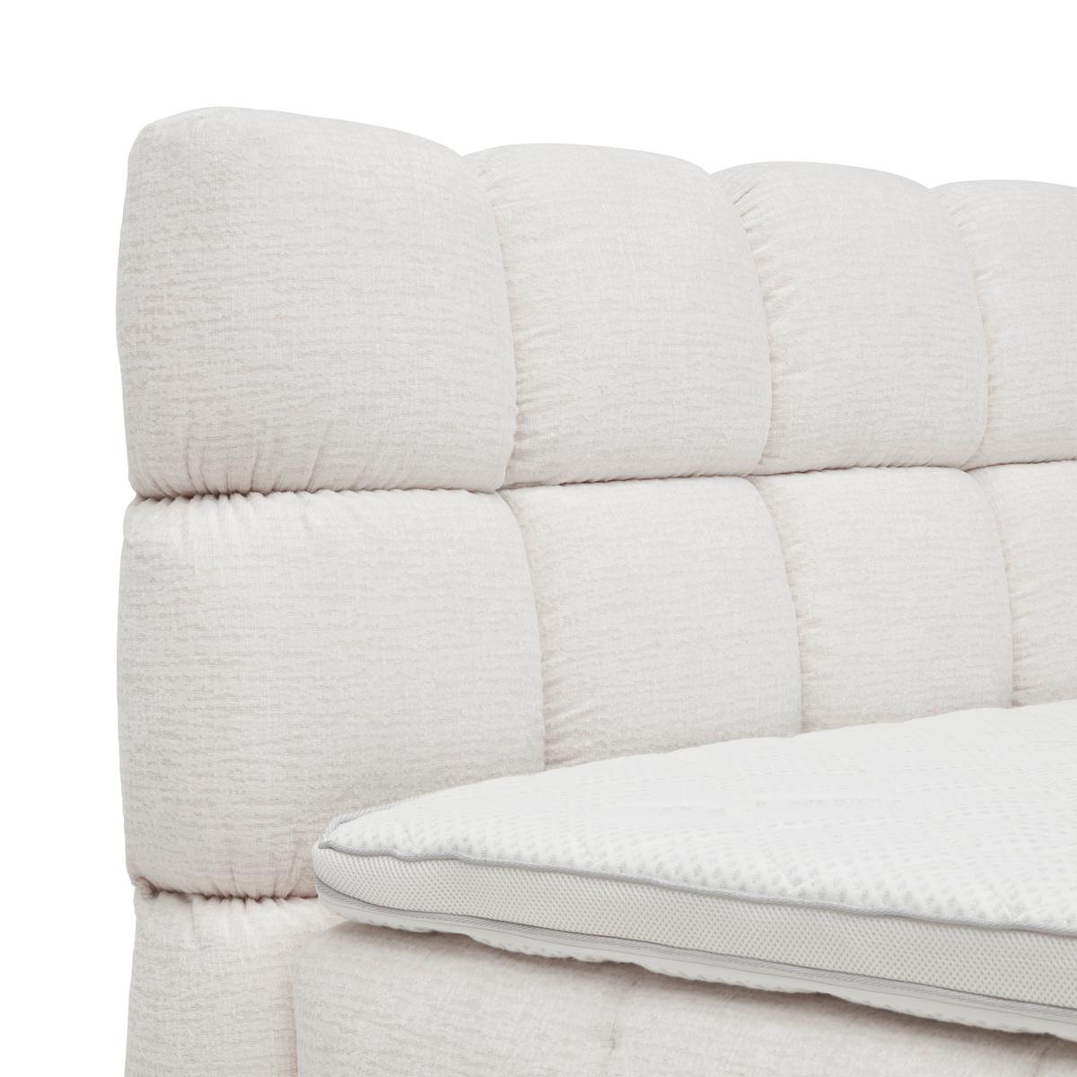 Boxspring postel BUBBLE BOX 180/200 cm, krémová - černá/krémová, Konvenční, kov/dřevo (180/200cm) - Premium Living