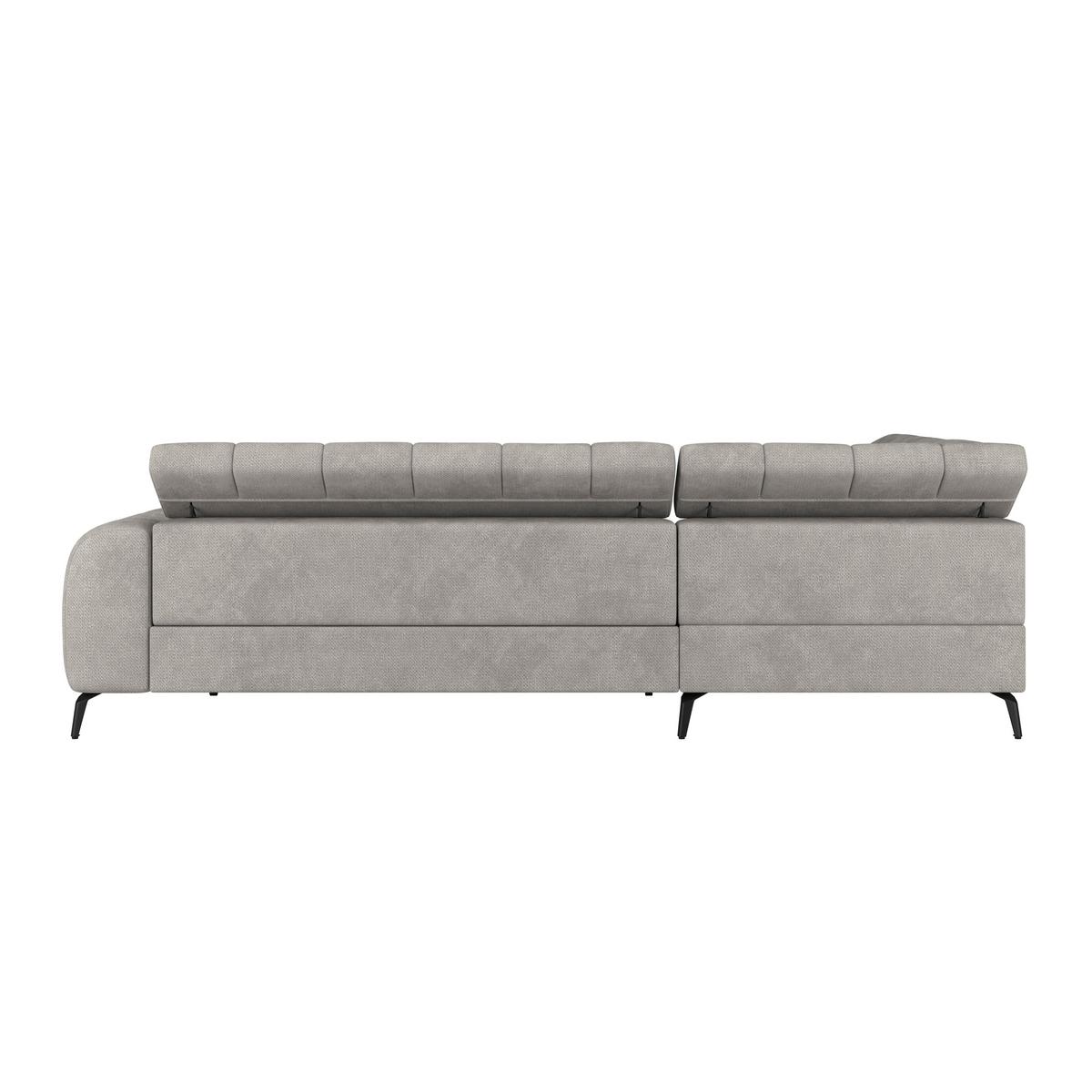 Ecksofa Volf Links New Hellgr. mit Schlaffunktion, 203x261 cm - Hellgrau/Schwarz, Trend, Textil (203/261cm)
