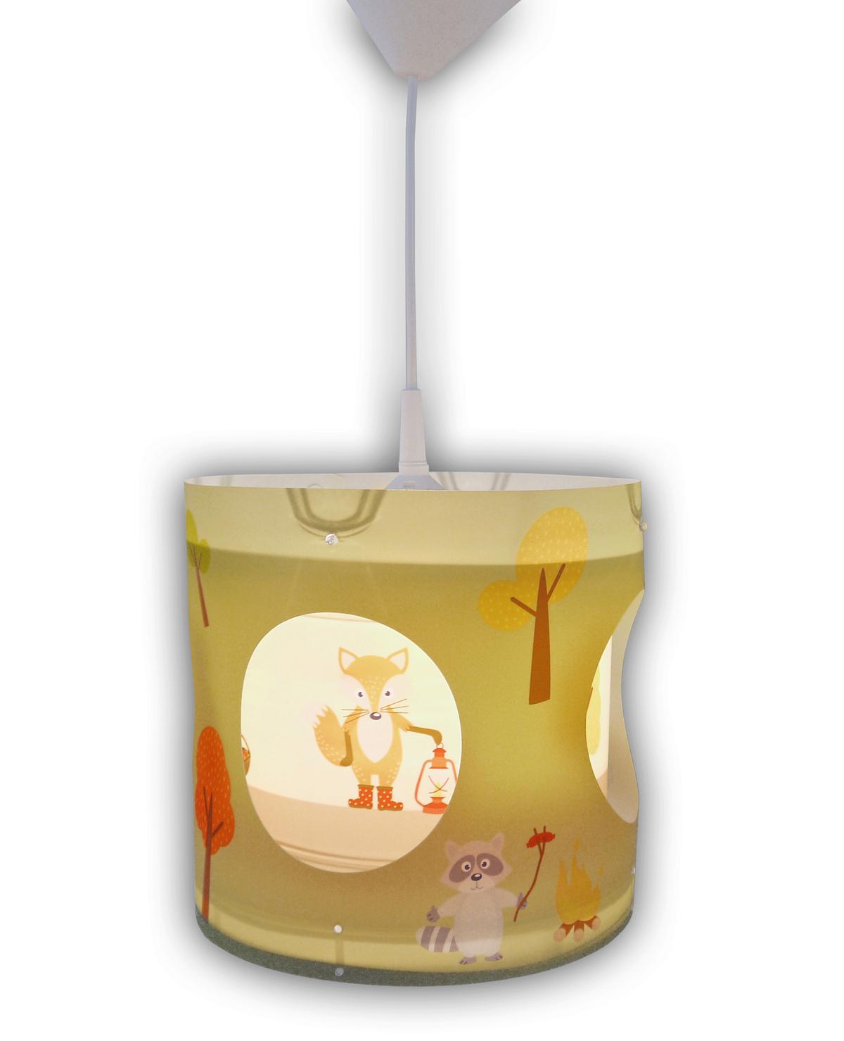 Kinderhängeleuchte Waldtiere H: 27 Cm 1-Flammig Drehbar - Multicolor, Trend, Kunststoff (25/27cm) - Niermann