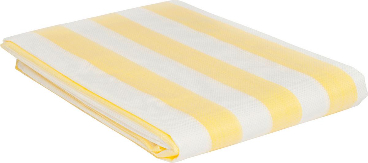 Erkélytakaró Ponyva Ibiza - sárga/fehér, Konventionell, műanyag (90/500cm)