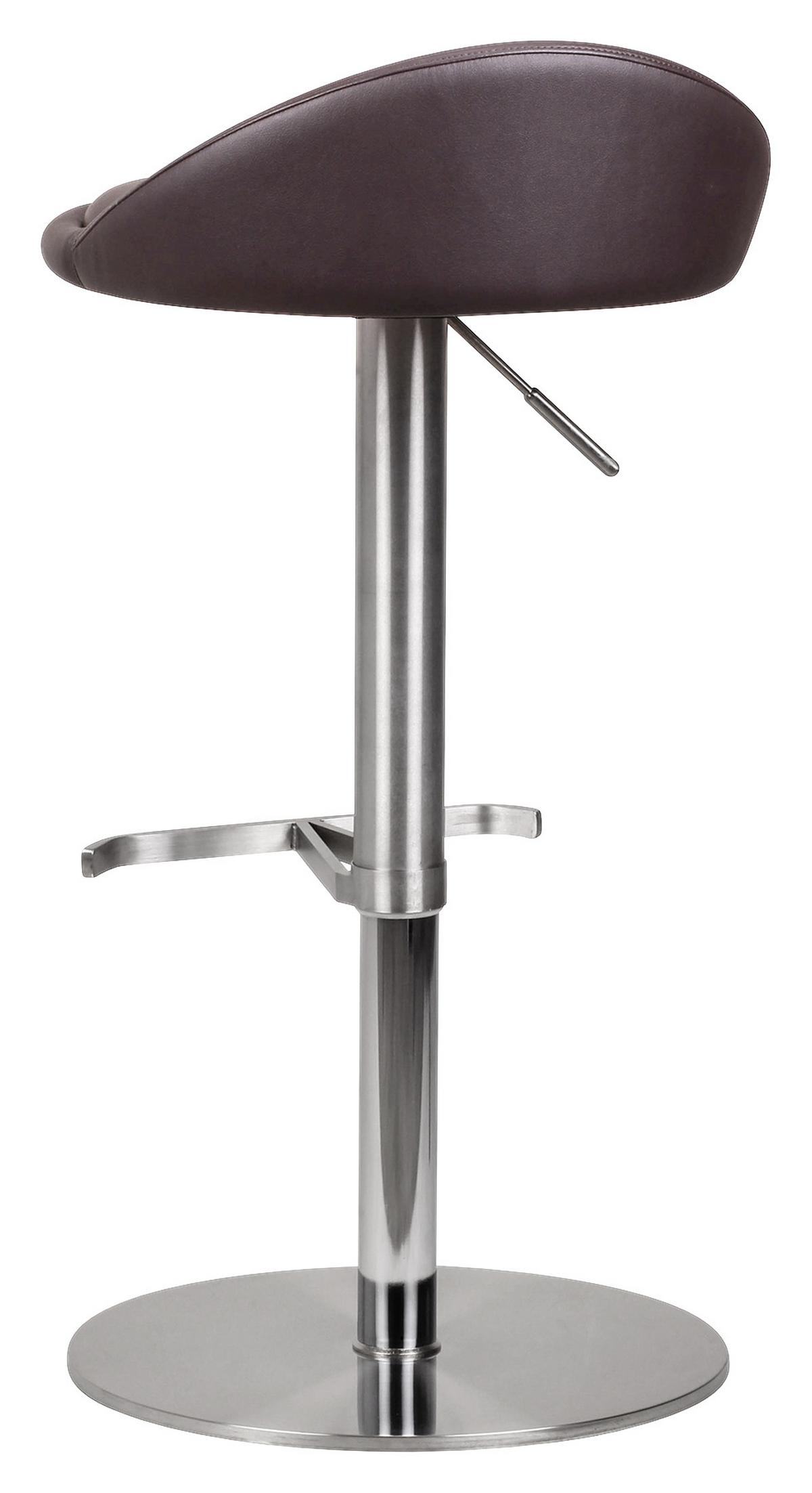 Barová židle Barhocker hnědá - barvy stříbra/hnědá, Moderní, kov/textil (43/54-79/43cm) - MID.YOU