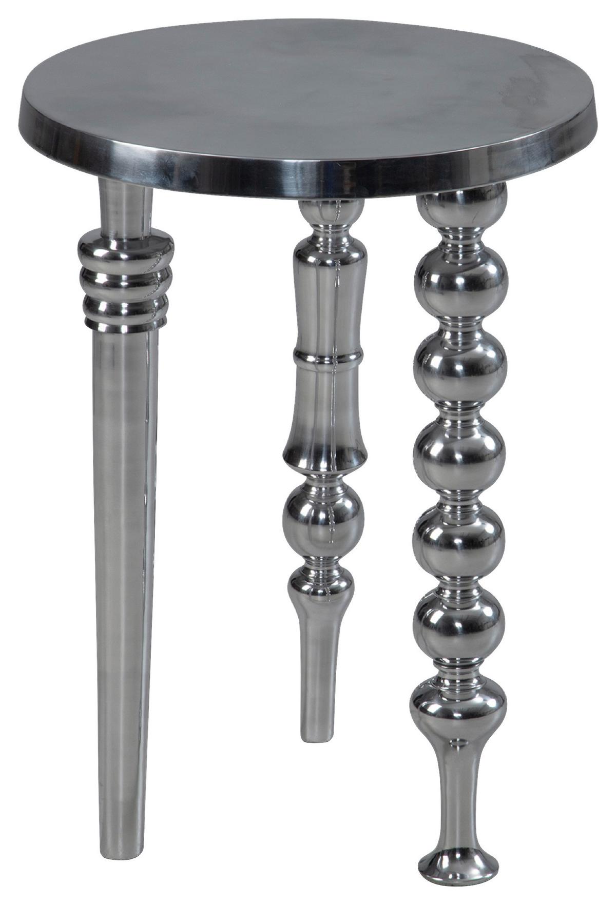 Beistelltisch Aluminum Silberfarben D: 44cm - Silberfarben, Design, Metall (44/63cm) - MID.YOU