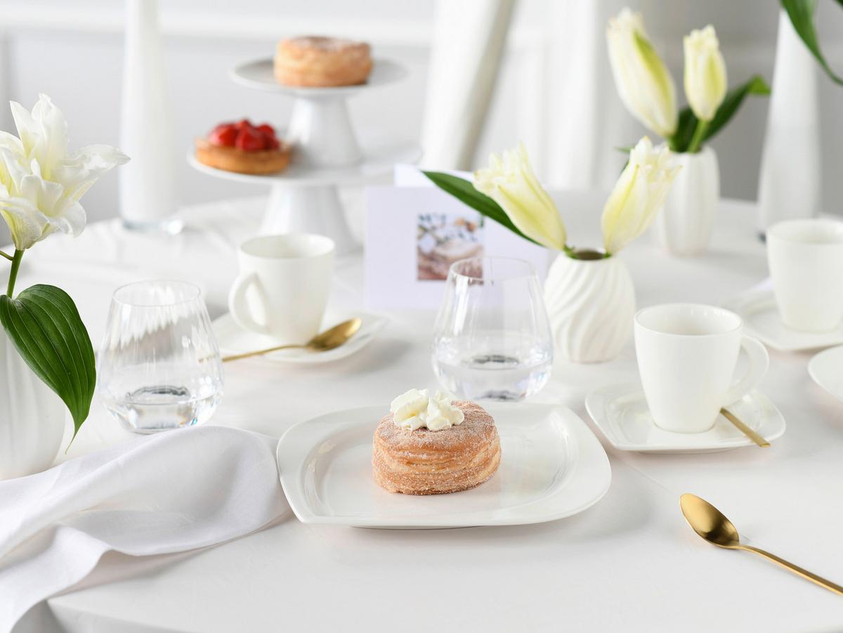 Kaffeeservice Porzellan 6 Personen Geschirr Set - Creme, Basics, Keramik - Creatable