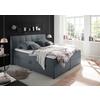Boxspring postel GRANADA antracitová  180x200 cm - černá/antracitová, Basics, textil/plast (180/200cm) - MID.YOU