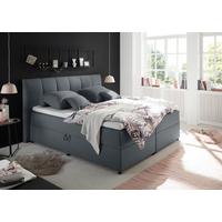 Boxspringbett mit Topper & Bettkasten 180x200 Granada - Anthrazit/Schwarz, Basics, Textil (180/200cm) - MID.YOU