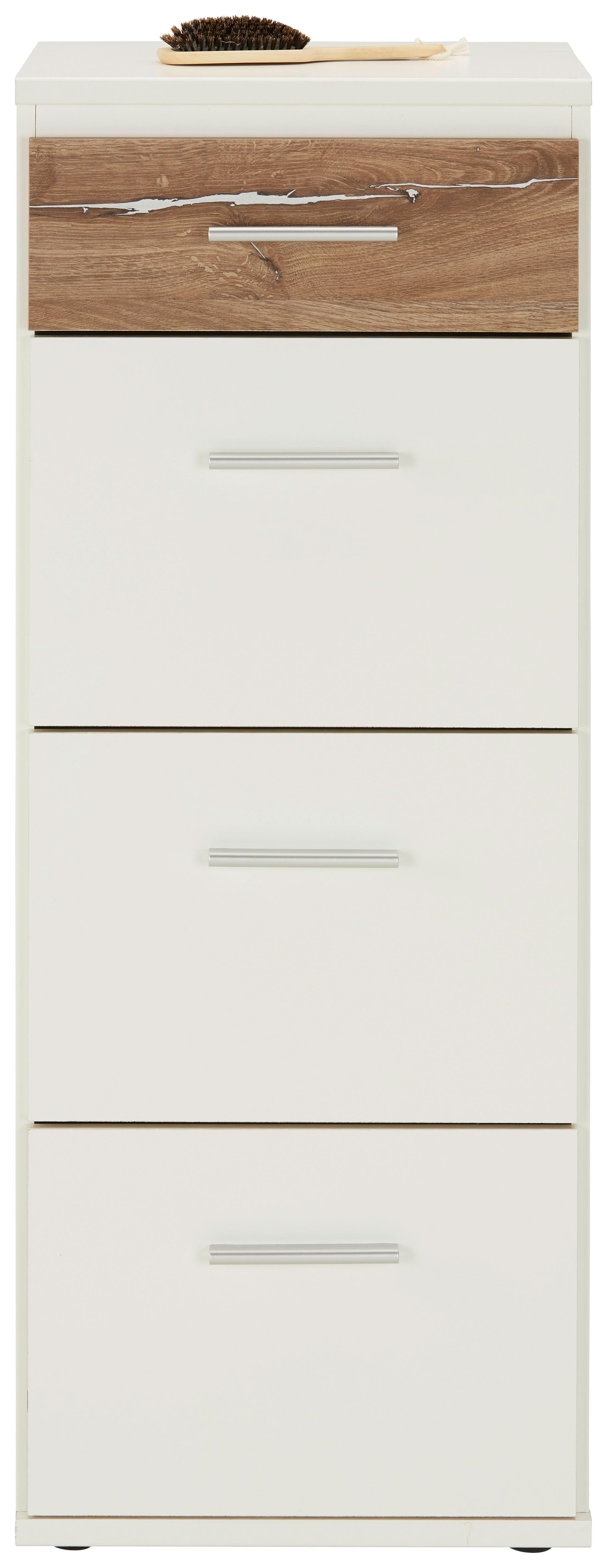 Komoda YOUNG v dekore biela/dub Flagstaff - biela/farba duba, Konventionell, kompozitné drevo/plast (46/121/40cm)