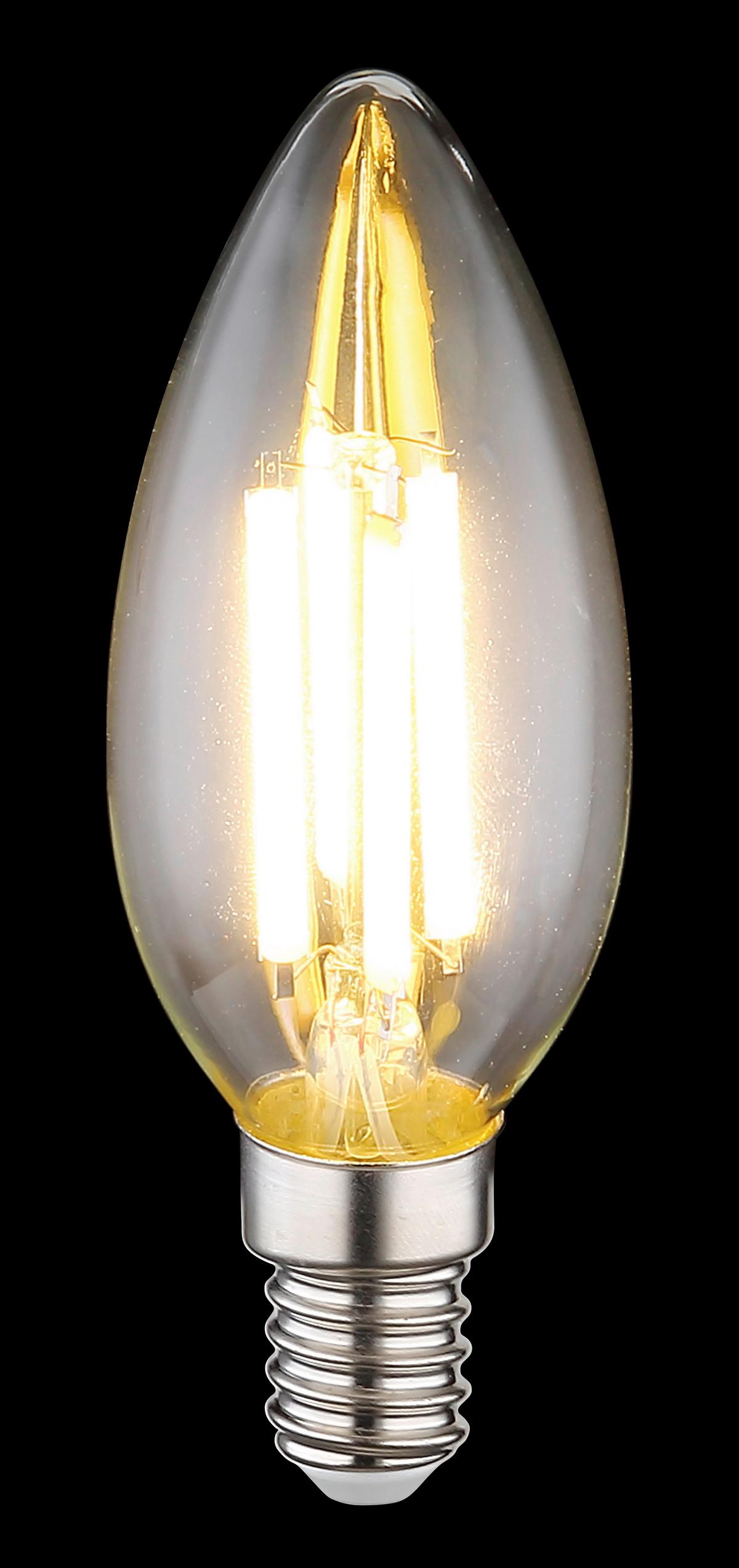 LED žárovka 6 Watt, E14 - čiré, kov/sklo (3,5/9,8cm) - Globo