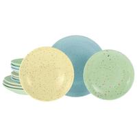Tafelservice Confetti Bunt Creme/hell-/blau/grün/gelb - Hellgelb/Creme, Basics, Keramik - Creatable