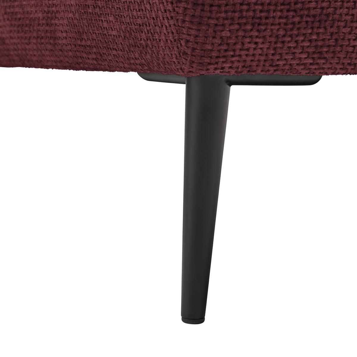 Rohová sedačka CUSTOM, pravá, bordová žinylka - bordeaux/černá, Moderní, kov/textil (255/164cm) - Mömax