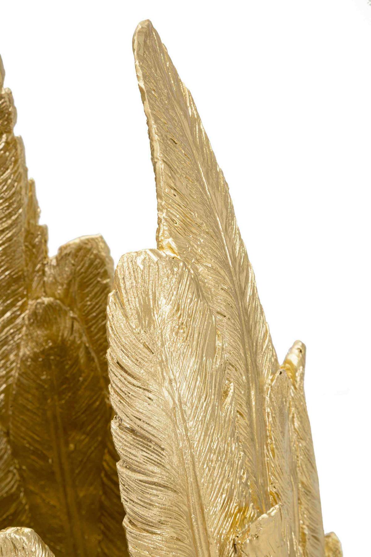 Vase Feathers Goldfarben B: 32 cm - Goldfarben, Basics, Kunststoff (32/80/34cm)