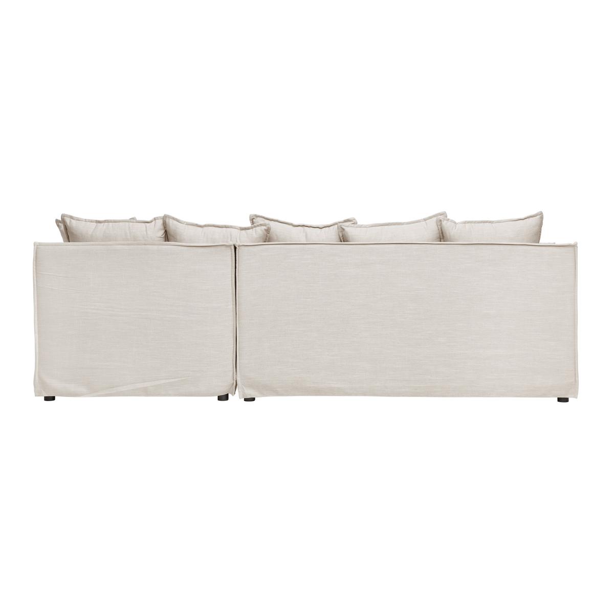 Sedací souprava ELIA přírodná barva - černá/přírodní barvy, Moderní, dřevo/textil (265/84/158cm) - Bessagi Home