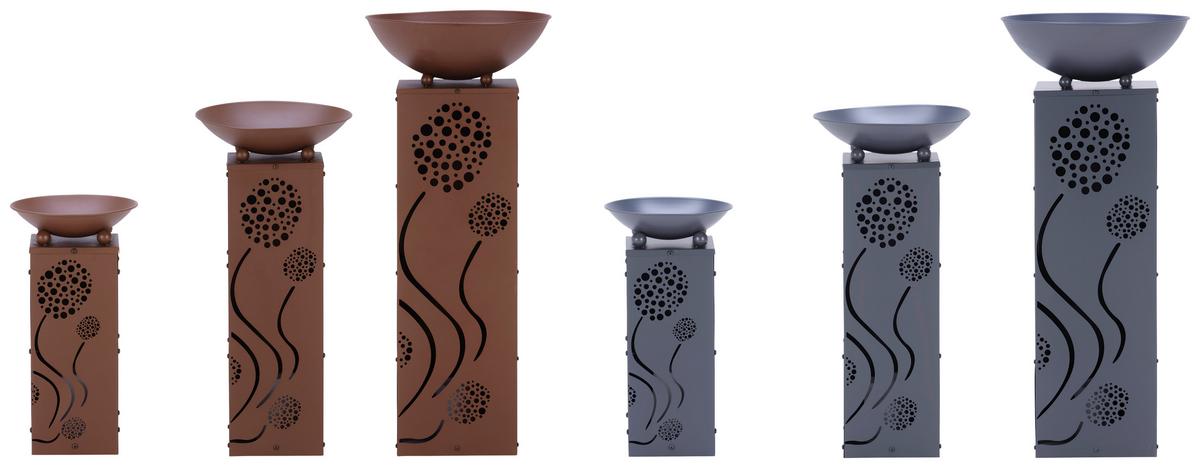 Led Dekosäule mit Schale Pusteblume H: 87 cm - Grau, Basics, Metall (38/38/87cm)