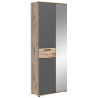 SKŘÍŇ NA ODĚV MASON - šedá/barvy dubu, Moderní, kompozitní dřevo/plast (70/200/37cm) - MID.YOU