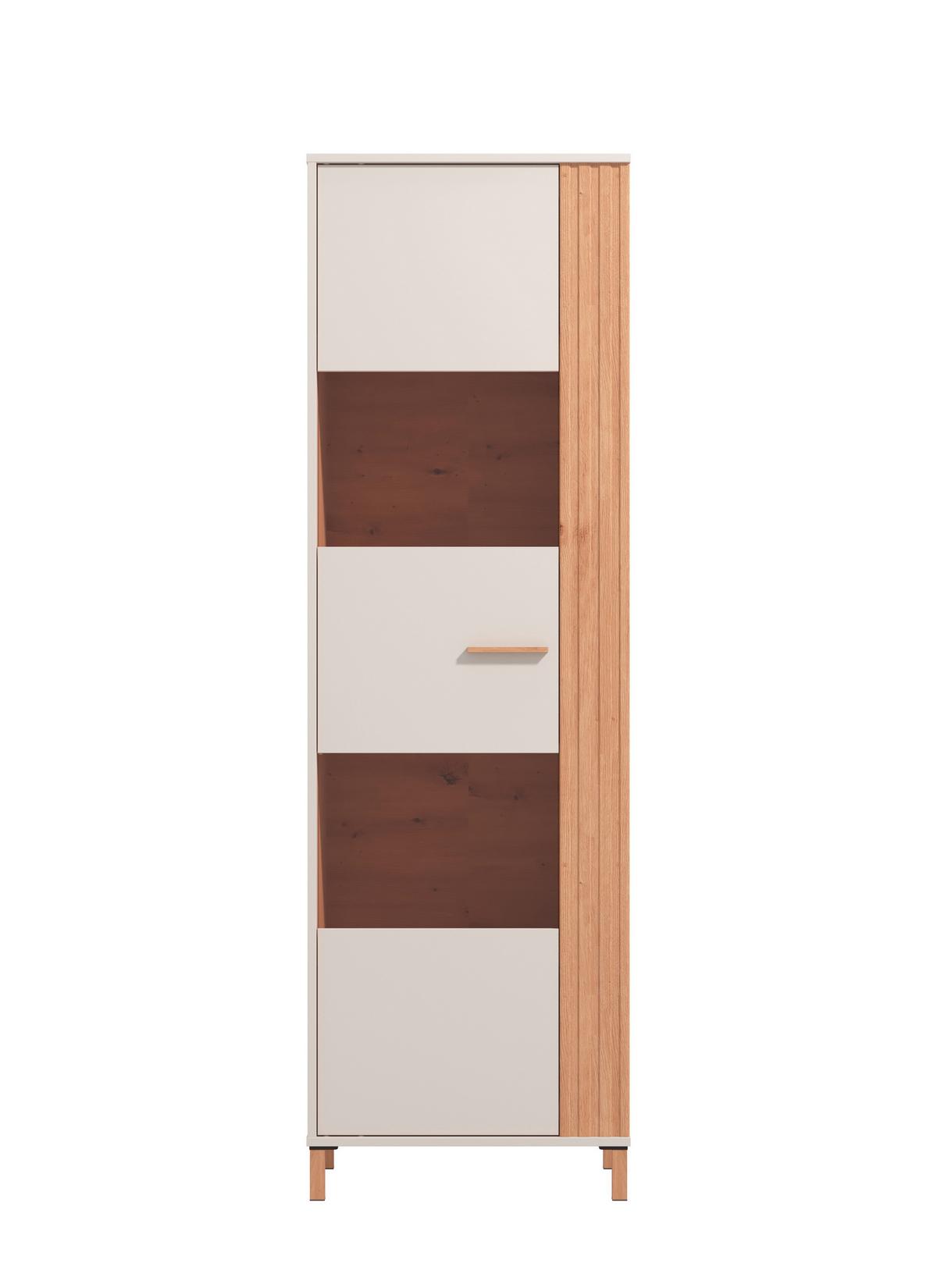 Vitrin Belfort - tölgyfa színű, Modern, faalapú anyag (59,5/192,5/40cm)