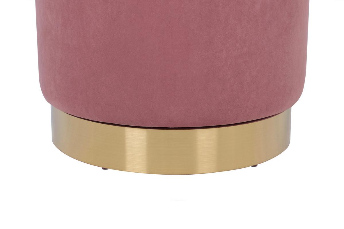 Drehhocker Viktor 125 Altrosa D: 52 cm - Goldfarben/Altrosa, Design, Textil/Metall (52/68cm) - Kayoom