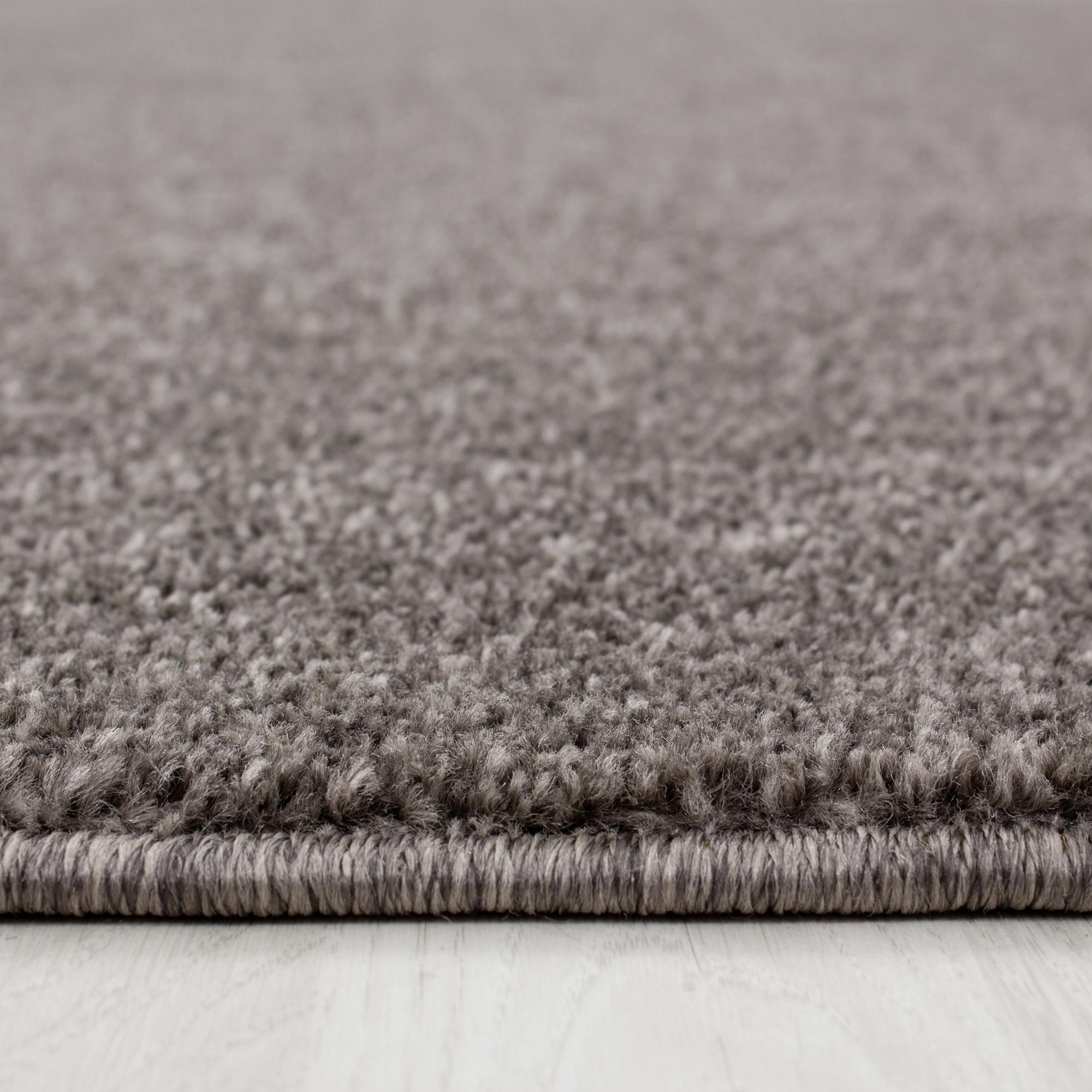 Hochflor Teppich Hellbraun Ata Rund Ø 160 cm - Hellbraun, Design, Textil (160cm) - Novel