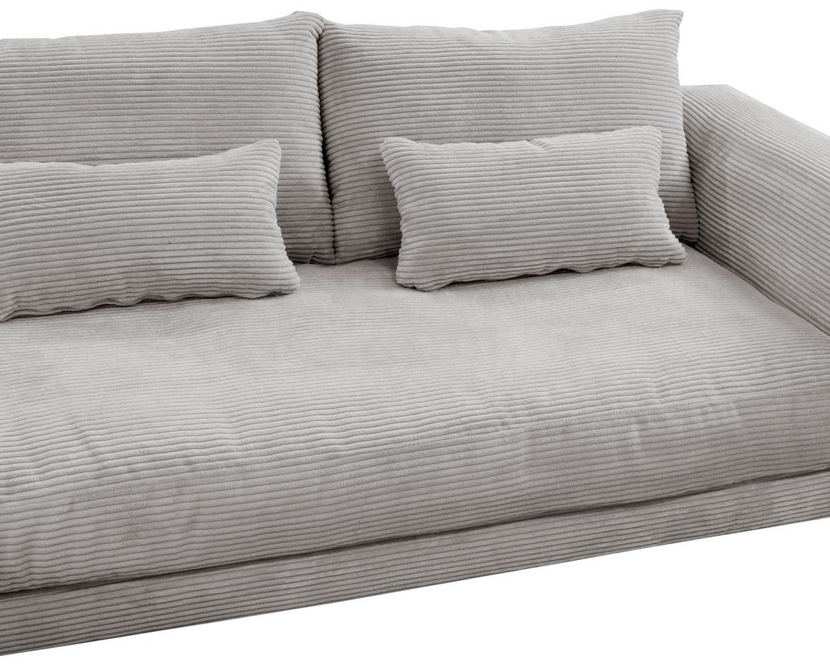 Ecksofa Berlin Cord Hellgrau 172x313 cm - Hellgrau/Schwarz, Design, Textil (172/313cm) - Livetastic