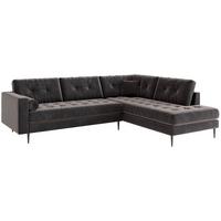Ecksofa Scott - Edelstahlfarben/Anthrazit, Design, Textil (205/259cm) - Livetastic