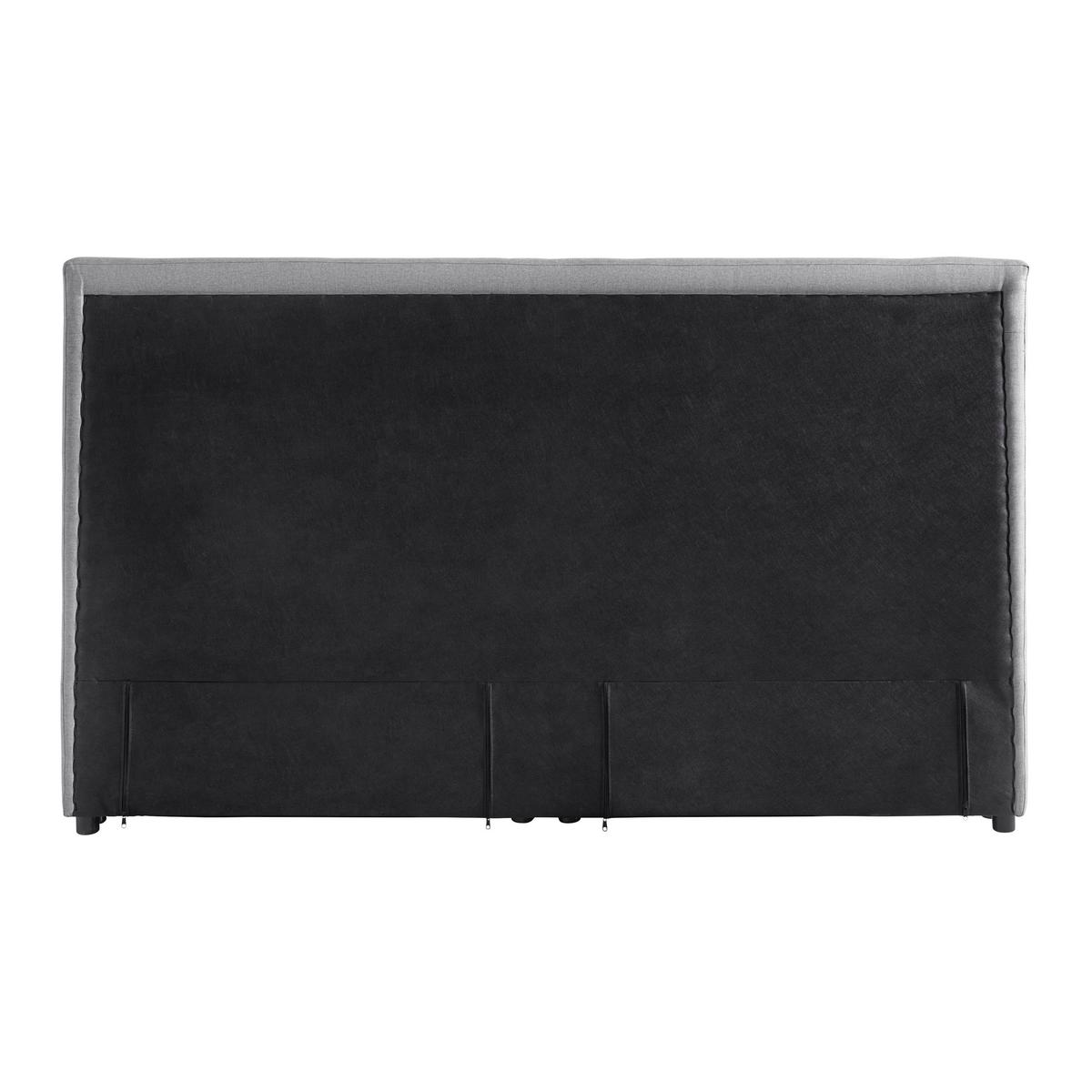 Postel boxpring s toperem, 180x200 cm, šedá - šedá/černá, Moderní, dřevo/textil (180/200cm) - Bessagi Home