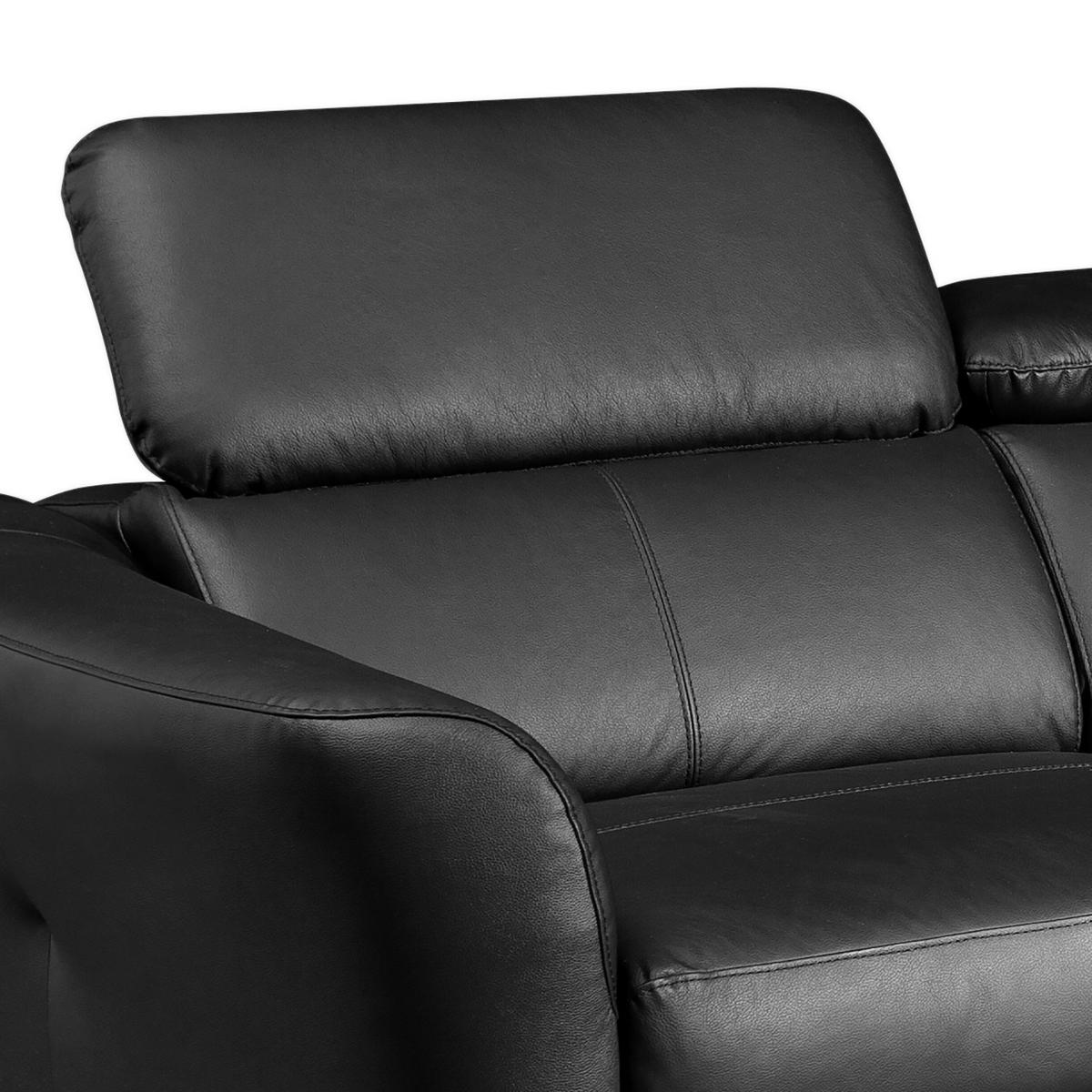 Ecksofa Berne Schwarz S: 261x183 Cm - Schwarz, Design, Leder/Textil (261/183cm) - Livetastic