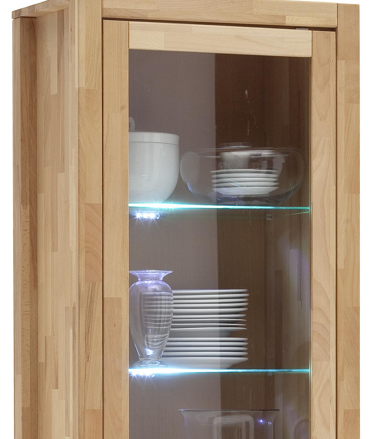 Vitrine Buchefarben, B: 66 Cm - Buchefarben, Design, Glas/Holz (66/203/40cm) - MID.YOU