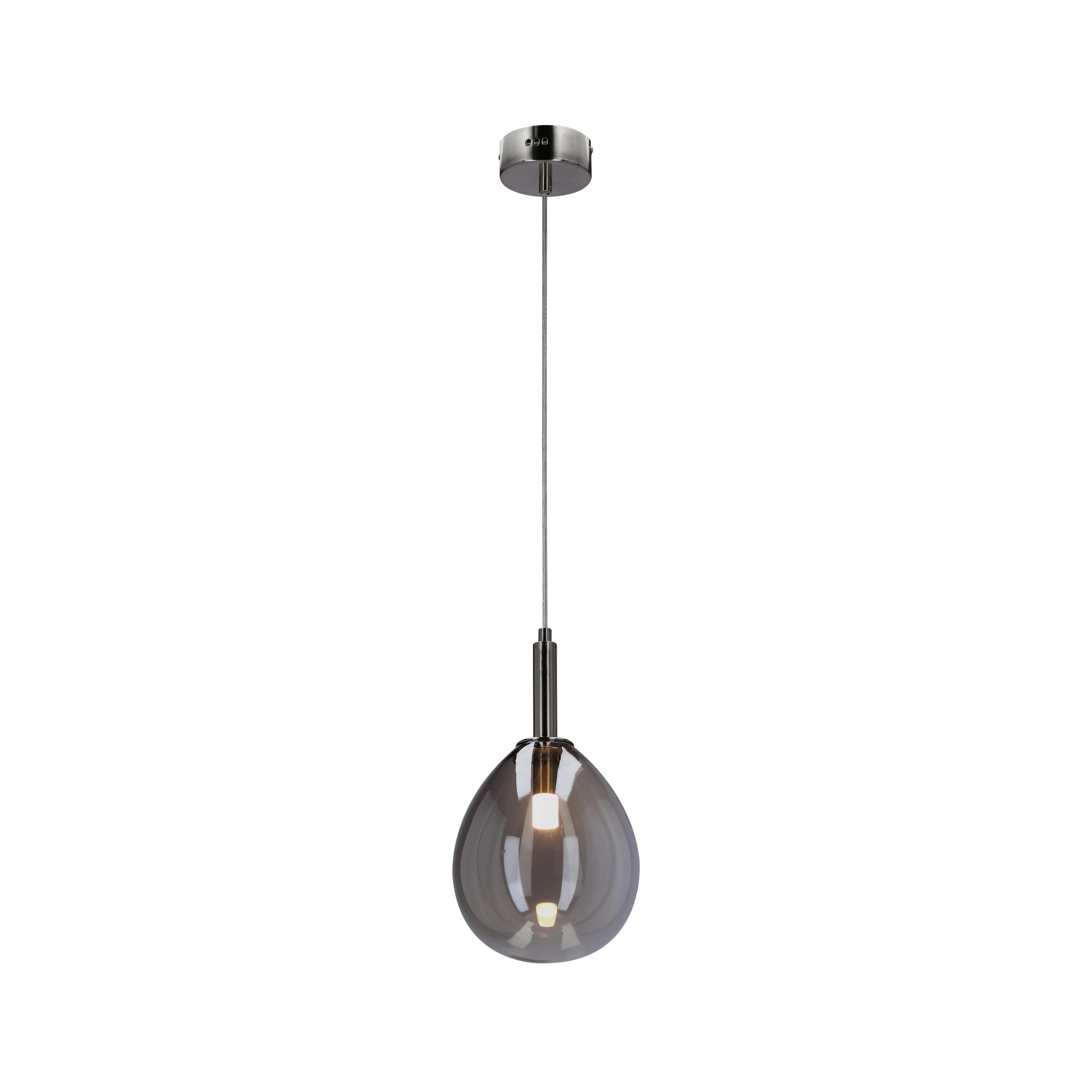 Led-hängeleuchte 50133211 Lukka - Chromfarben/Silberfarben, Design, Glas/Metall (18/18/115cm)