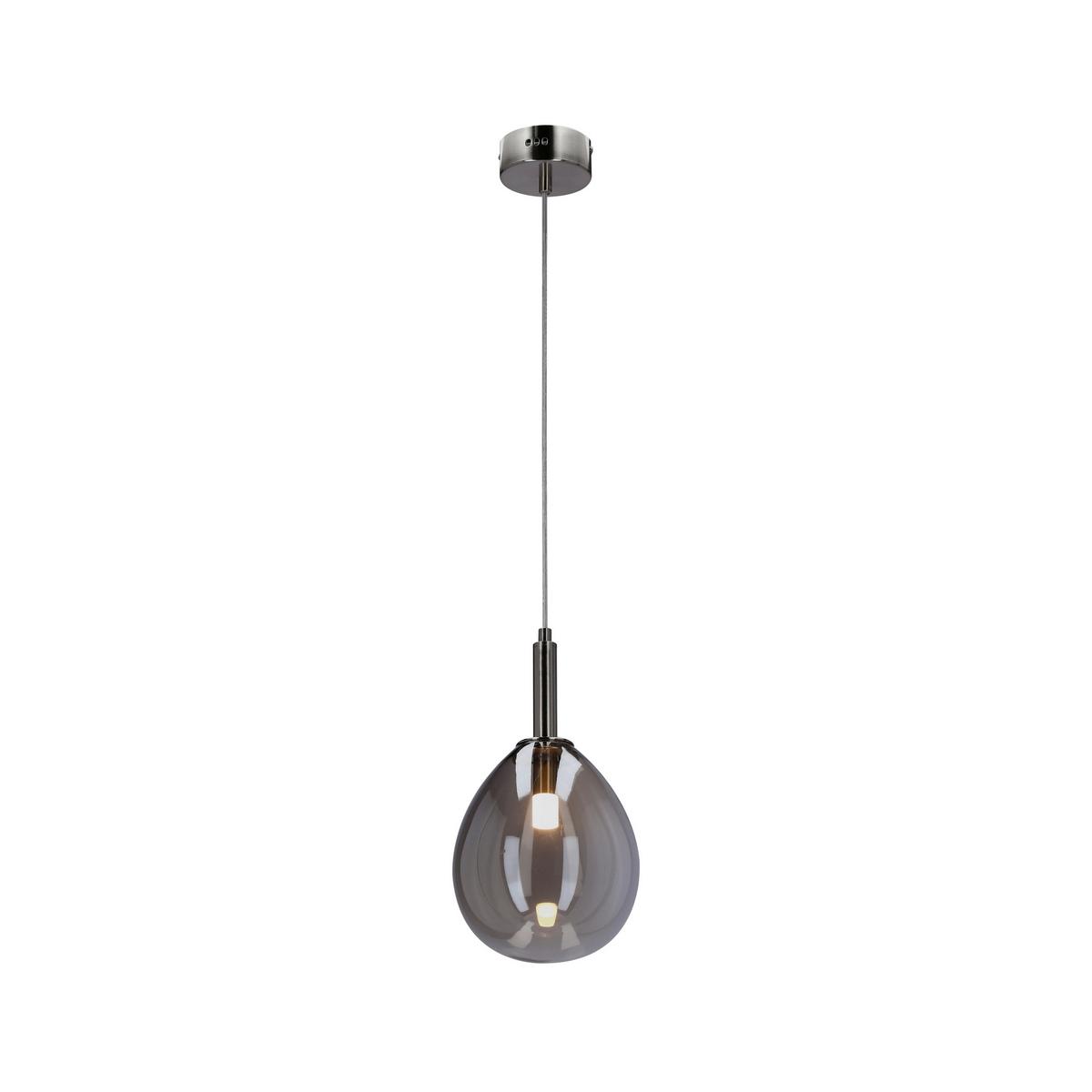 LED-Hängeleuchte 50133211 Lukka - Chromfarben/Silberfarben, Design, Glas/Metall (18/18/115cm)